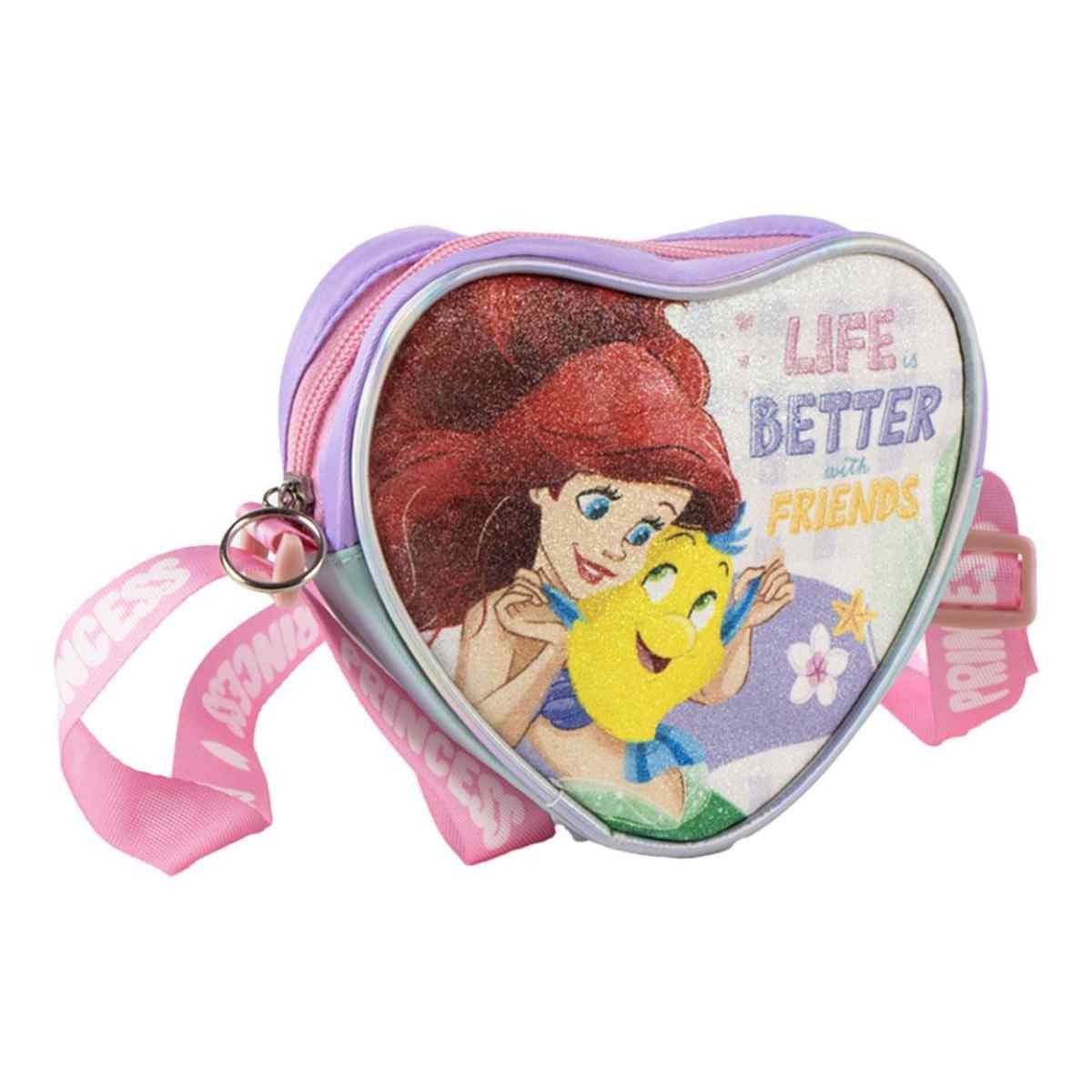 Disney Princess Schultertasche 3D Herz Tasche für Kinder kompakte Umhängetasche