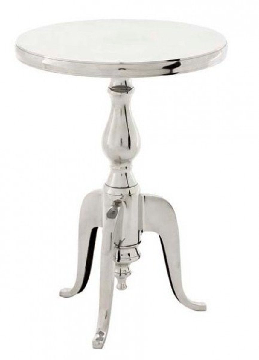 Casa Padrino Beistelltisch Designer Luxus Beistelltisch Silver Höhe: 55 cm, Durchmesser 40 cm - Edelstahl Hocker - Nickel Finish