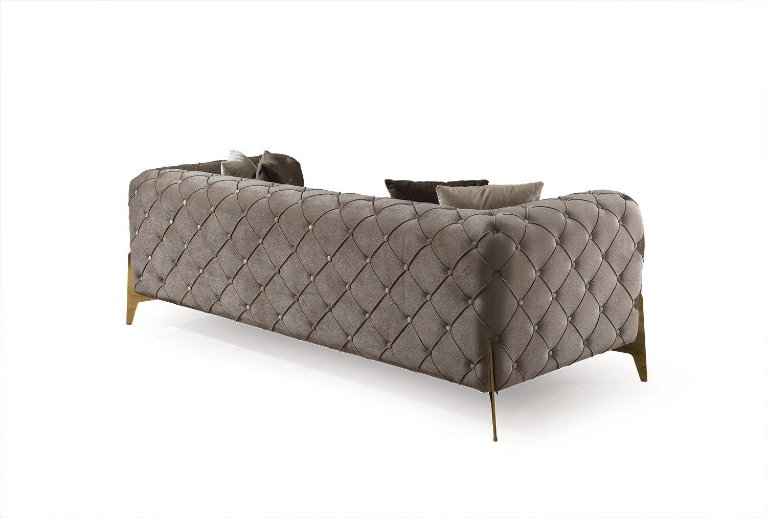 Villa Möbel Beige Made Turkey, Quality Stk. Bari, Luxus-Microfaser 1 3-Sitzer, Sofa in Polyester) (100