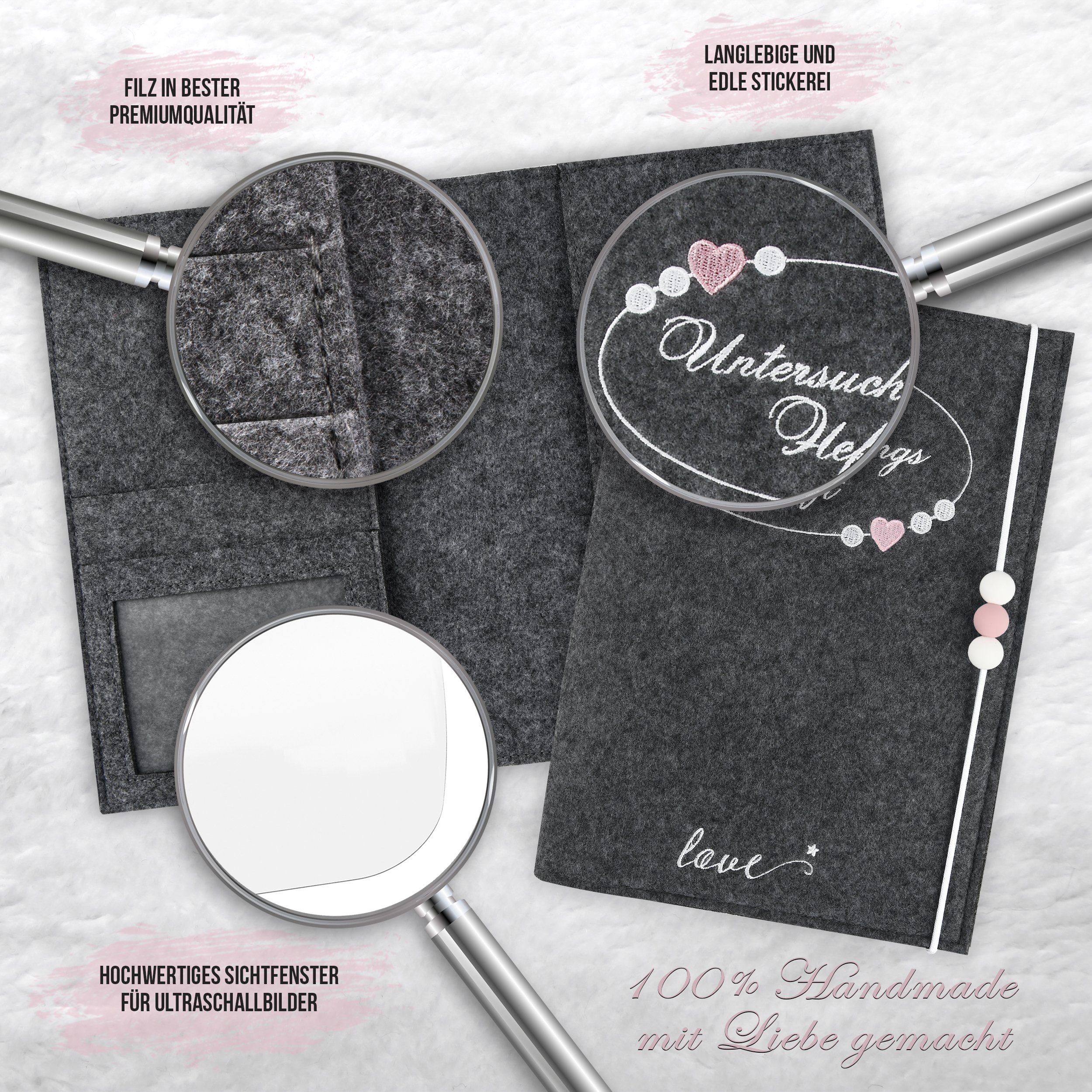 Lezzanna Mutterpass-Hülle Untersuchungsheft-Hülle Schutzhülle für das deutsche U-Heft aus Filz