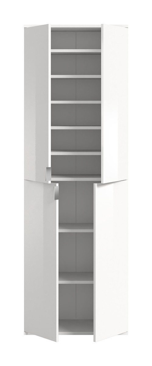xonox.home Kleiderschrank Garderobenschrank Projekt X 1, weiß Hochglanz Spiegeltüren 3-teilig Kleiderschrank mit Spiegeltüren