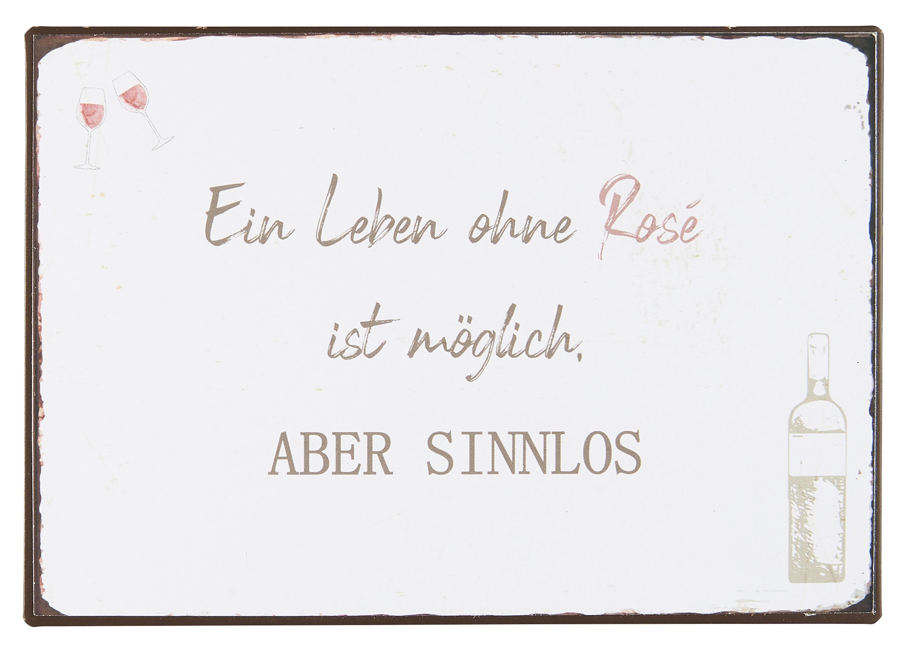 Ib Laursen Metallschild Ib Laursen Blechschild "Ein Leben ohne Rose .." Wandschild
