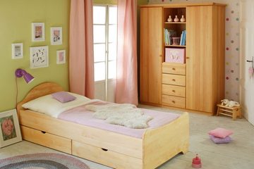 BioKinder - Das gesunde Kinderzimmer Kleiderschrank Lena mit 8 flexiblen Einlegeböden und 1 flexible Kleiderstange