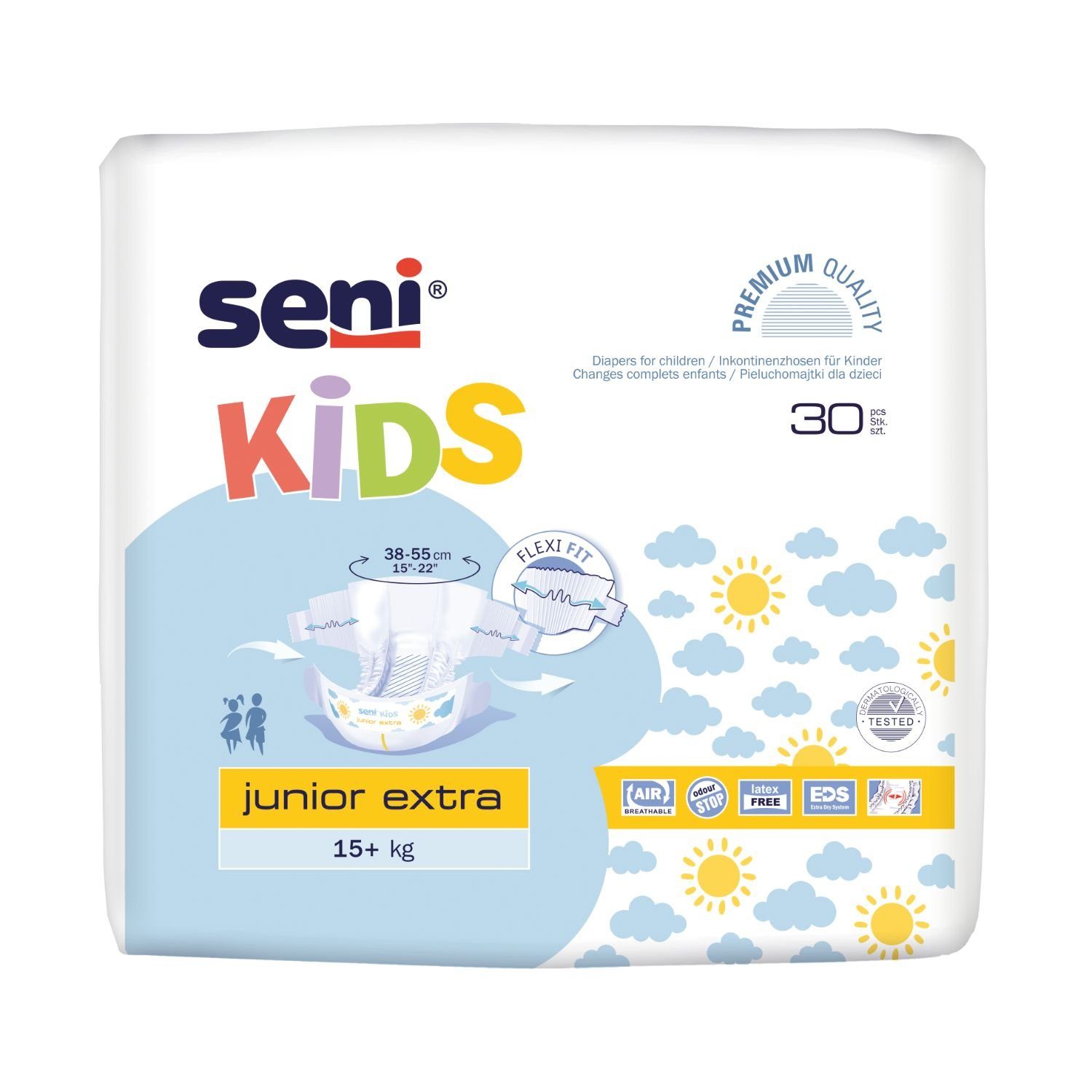 TZMO Deutschland GmbH Inkontinenzboxer Seni Kids Junior Extra Inkontinenzslips 30 Stück für Kinder 15-30 kg