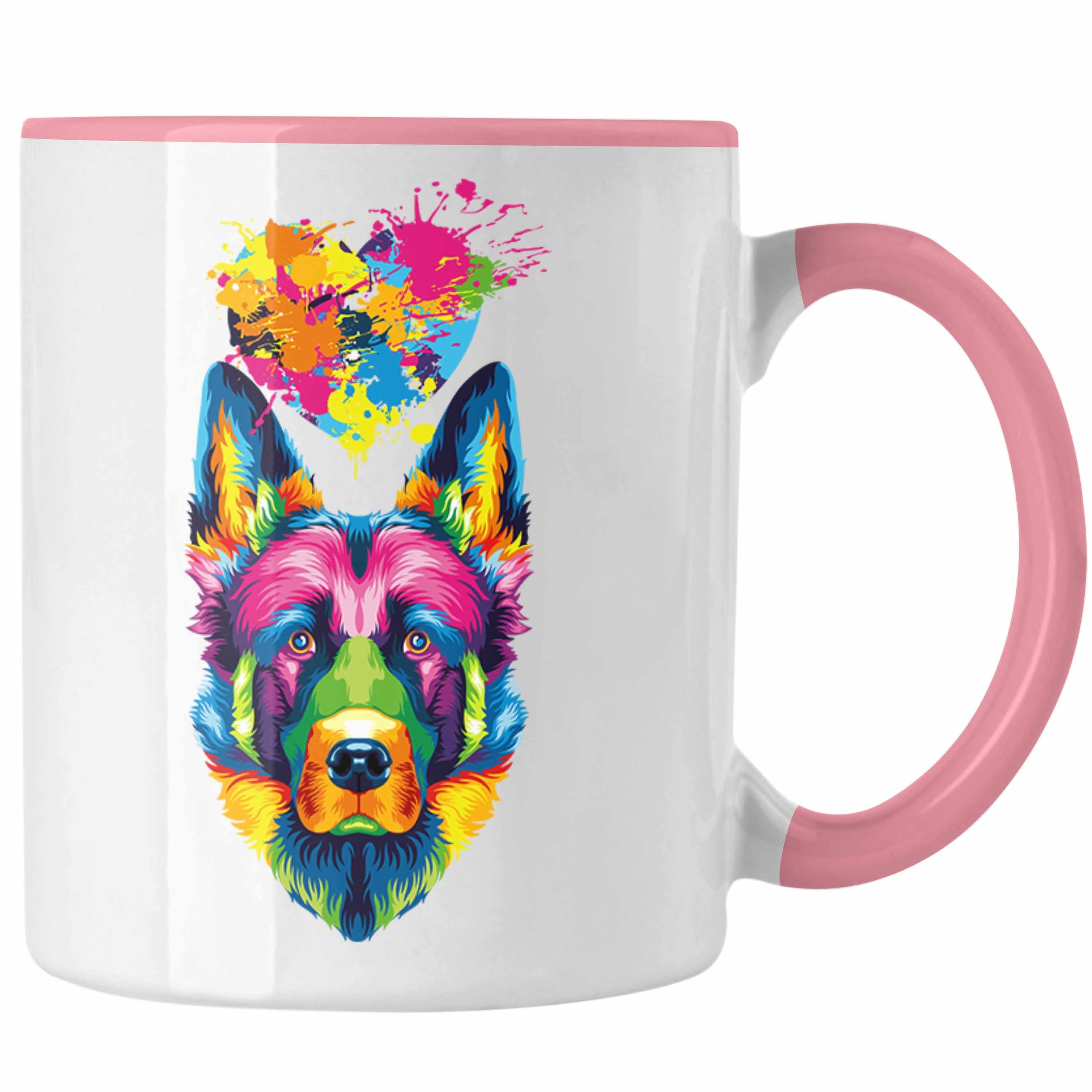 Trendation Tasse Schäferhund Herz Farbe Besitzer Tasse Geschenk Lustiger Spruch Geschen Rosa