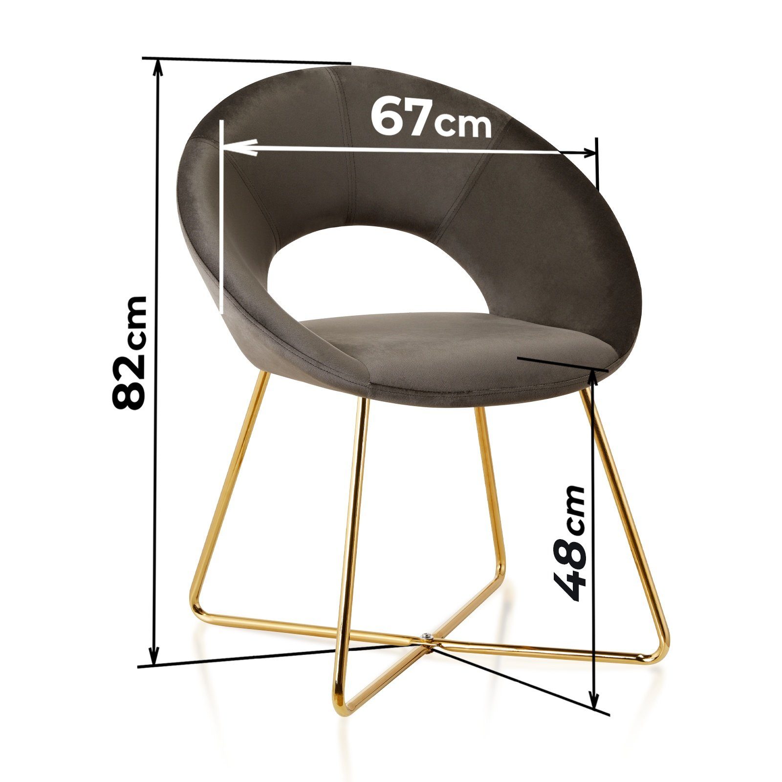 4er, gepolsterte aus moderne Samt, Polsterstuhl Esszimmerstühle Esszimmerstuhl 8er Set, Holz aus Wohnzimmerstühle Schalenstühle (2er, holzbeine 6er, Küchenstühle Hellgrau, Dunkelgrau), Beige, Farben: VENDOMNIA Rosa,