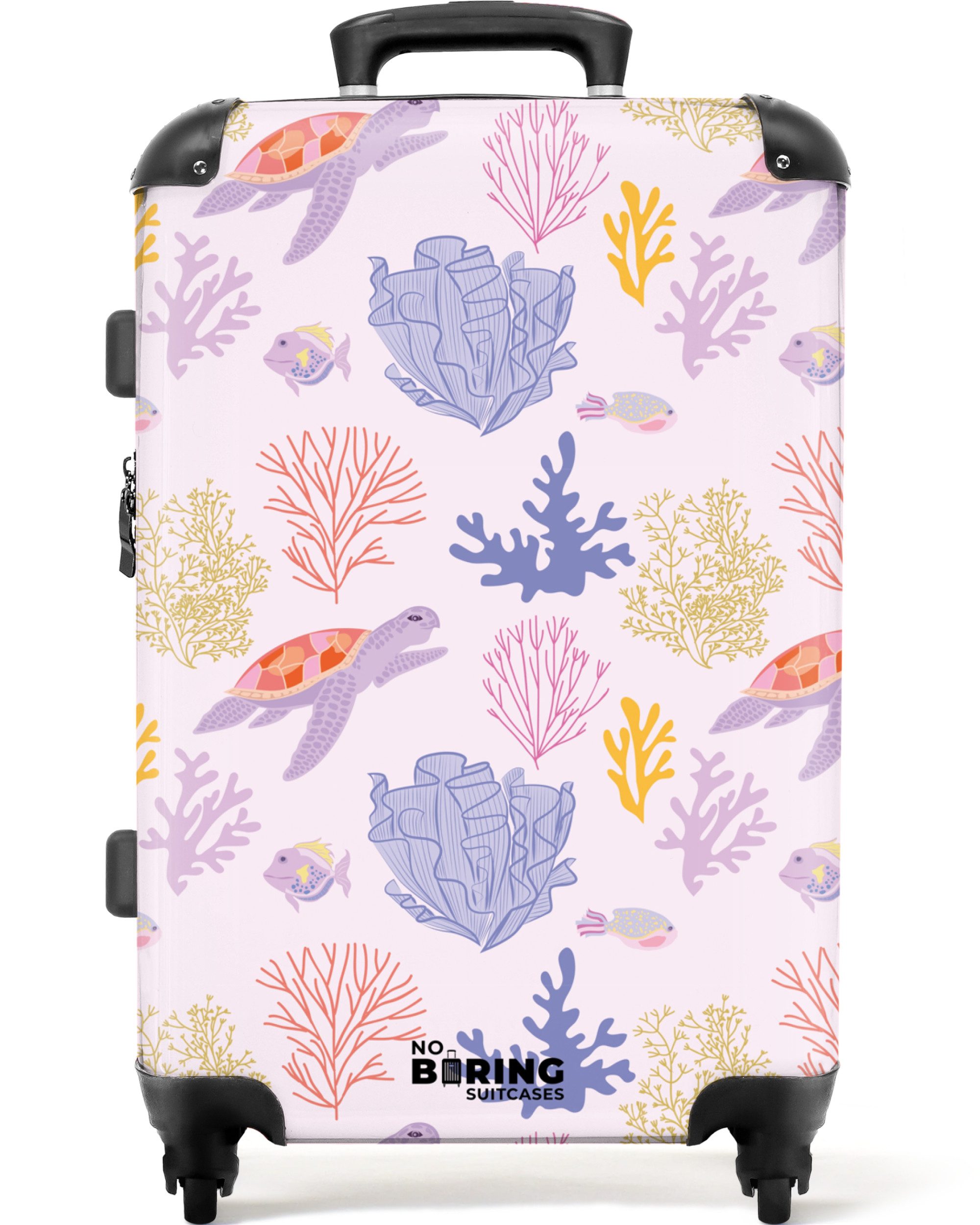 NoBoringSuitcases.com© Hartschalen-Trolley Rosa mit Meerestieraufdruck 67 günstig online kaufen