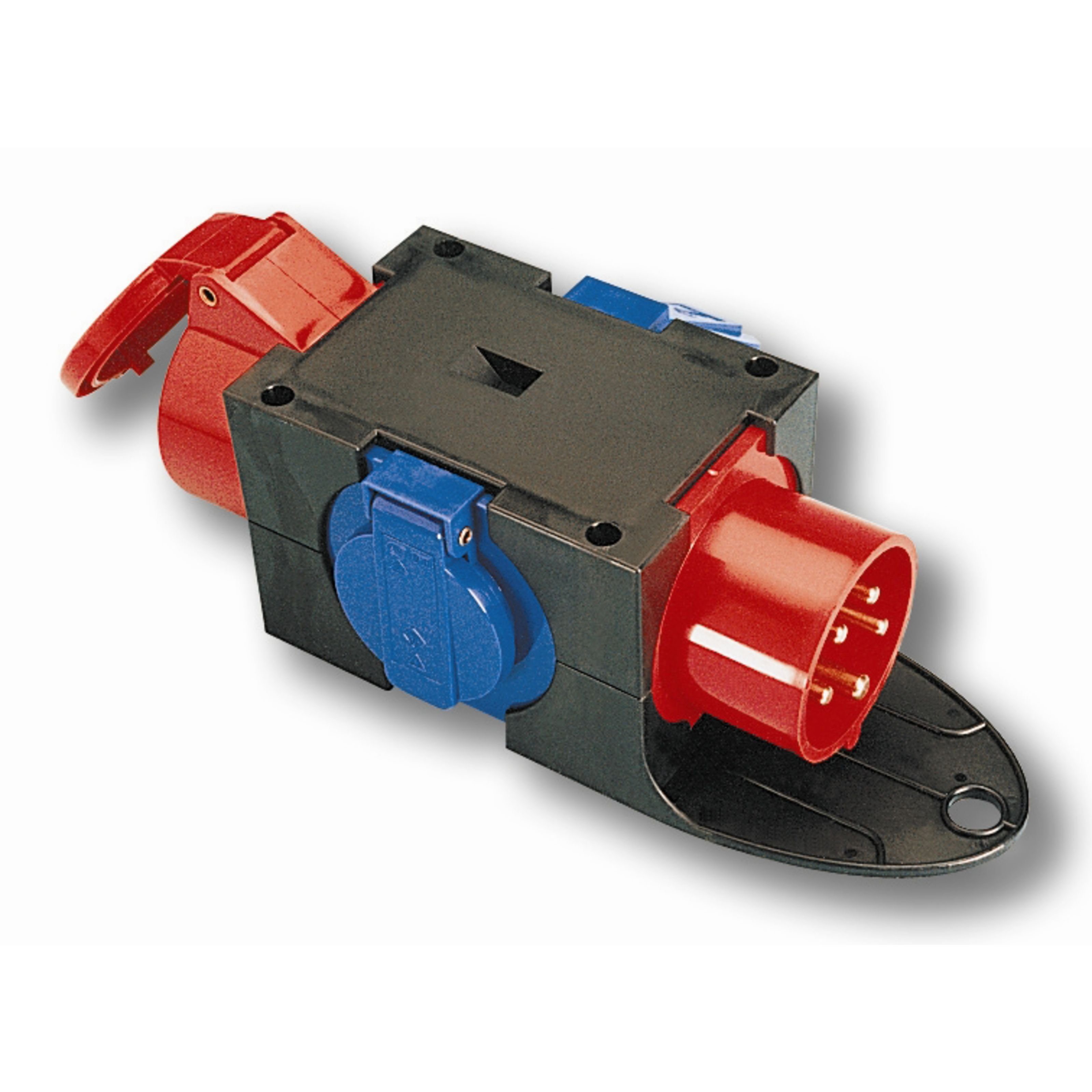 PCE Stromverteiler (Kompaktverteiler CEE 16 A 1x CEE 16A 2x Schutzkontakt, Stromversorgung für Beleuchtung, Stromunterverteiler), Kompaktverteiler CEE 16 A 1x CEE 16A, 2x Schutzkontakt -