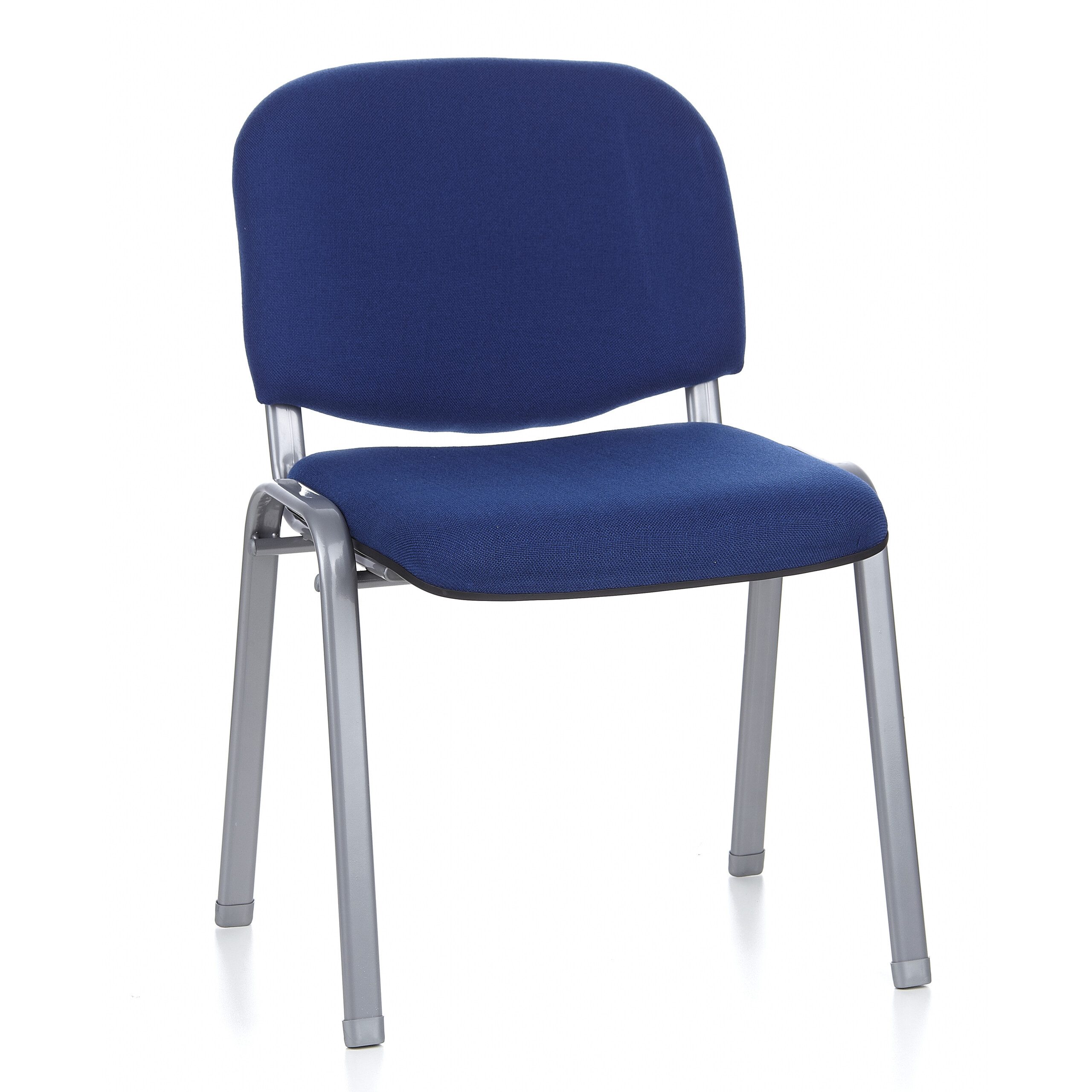 hjh OFFICE 4-Fußstuhl Vierfußstuhl XT 600 S Stoff, Besucherstuhl gepolstert, bis 4 Stühle stapelbar, Gestell silberfarben