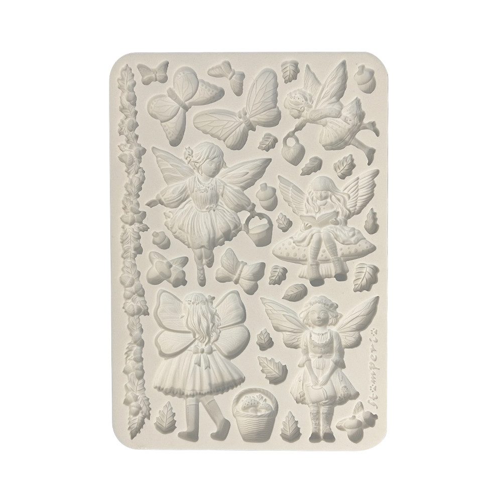 Stamperia Modellierwerkzeug Silikonform Whispering Wood - Fairies, 30 Motive