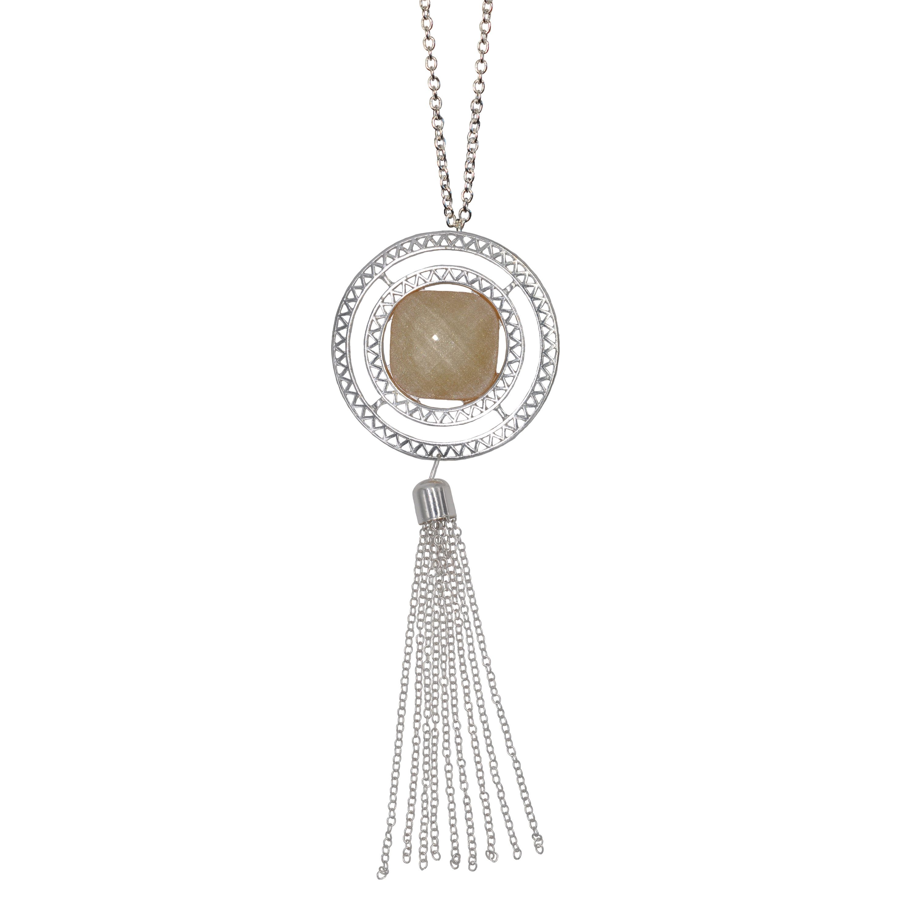 Firetti Lange Kette Schmuck Geschenk Opal-Look Tassel Y-Kette