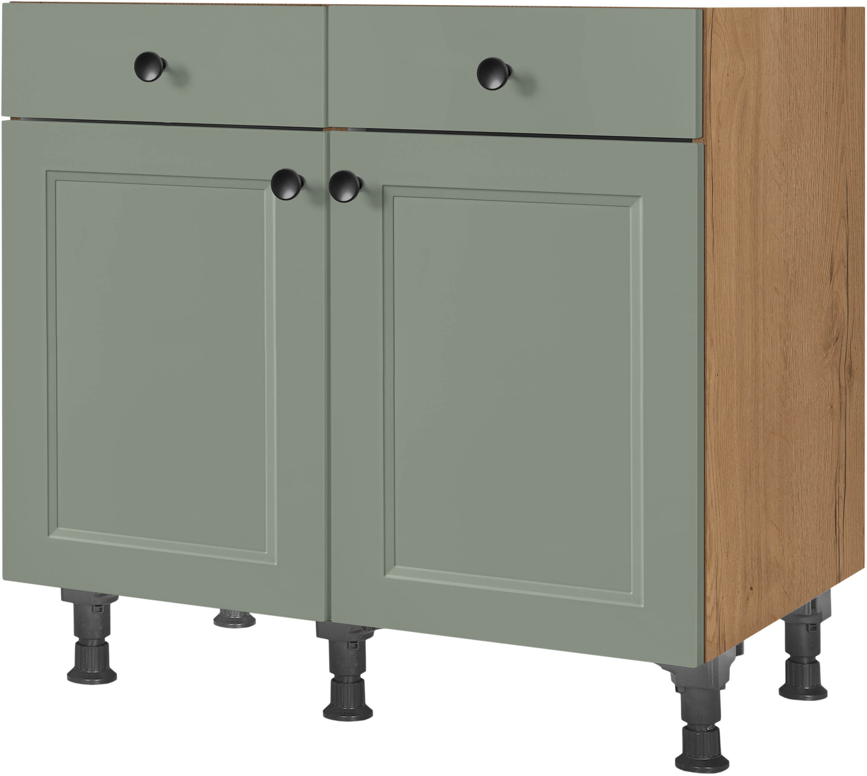 nobilia® Unterschrank "Cascada", vormontiert, Breite 90 cm, Soft-Close-Funktion bei den Schubkästen, inkl. höhenverstellbare Sockelfüße