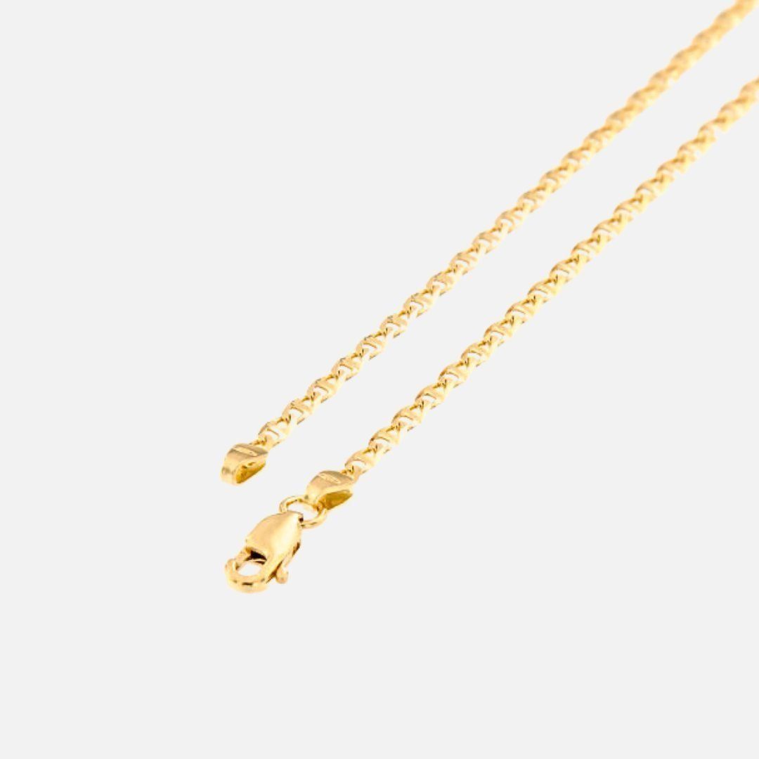 GOLDKLEIN Goldkette 14 Karat Gold Traversino Stil 585 Echtgold 40cm-55cm, Bestpreisgarantie - Damen Herren mit Schmuckbox - Sale bis 30.11.2025