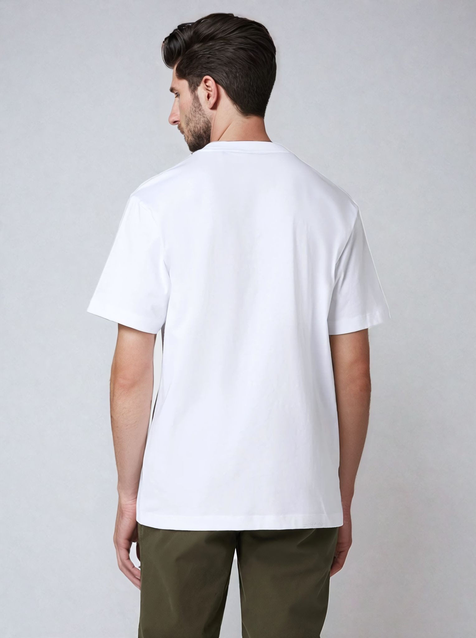 BOSS T-Shirt Herren Shirt HUGO BOSS Tessin mit Label-Stitching Weiß kurzam