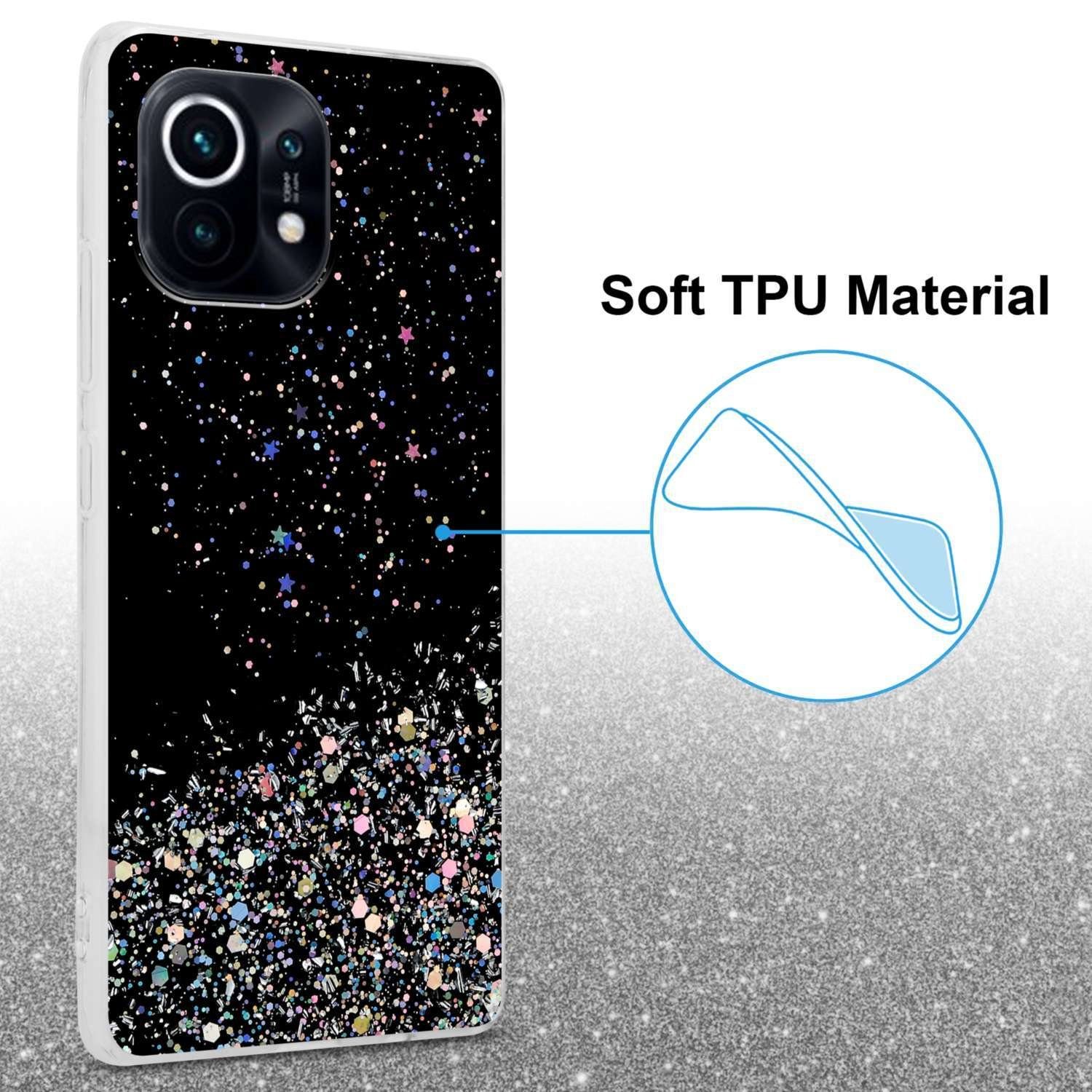 Cadorabo Handyhülle für Xiaomi Mi 11 5G Hülle Xiaomi Mi 11 5G, Flexible TPU Silikon Handy Schutzhülle - Hülle - mit Glitzer