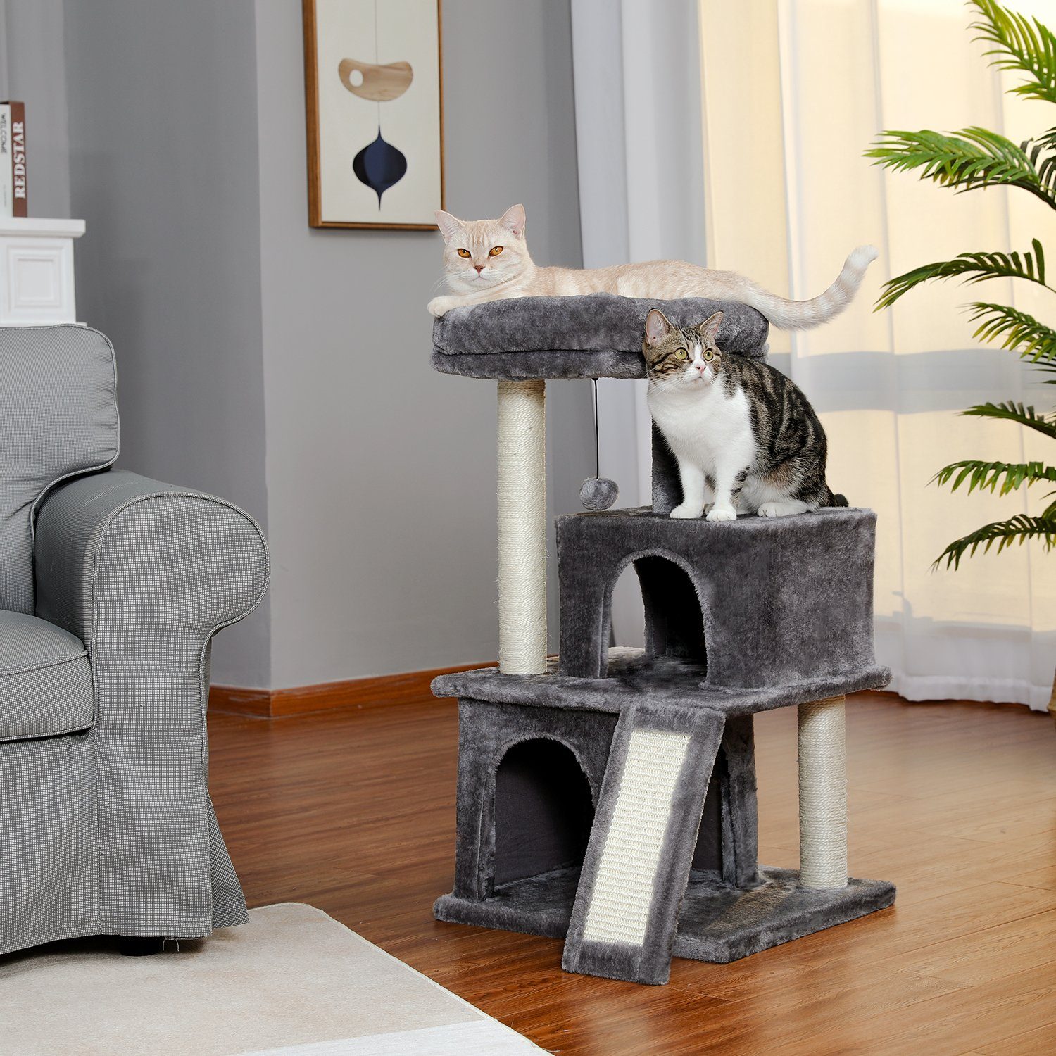 PAWZ Road Kratzbaum Katzenbaum Katzenmöbel mit Sisal-Seil Plüsch Liege Spie günstig online kaufen