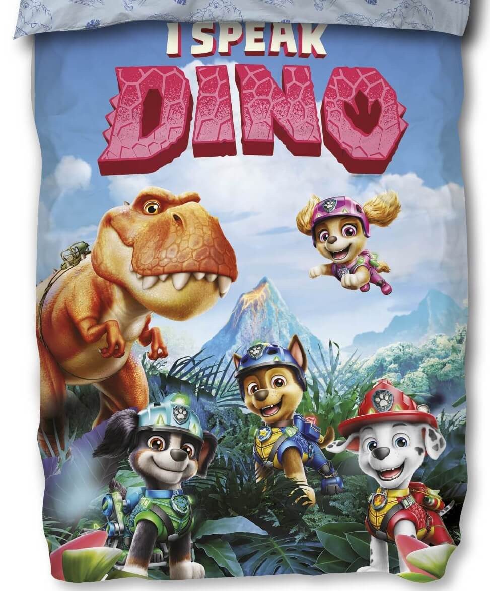 SkyBrands Bettwäsche PAW Patrol - The Dino Movie - Wende-Bettwäsche-Set, 135x200 & 80x80, Baumwolle, 100% Baumwolle