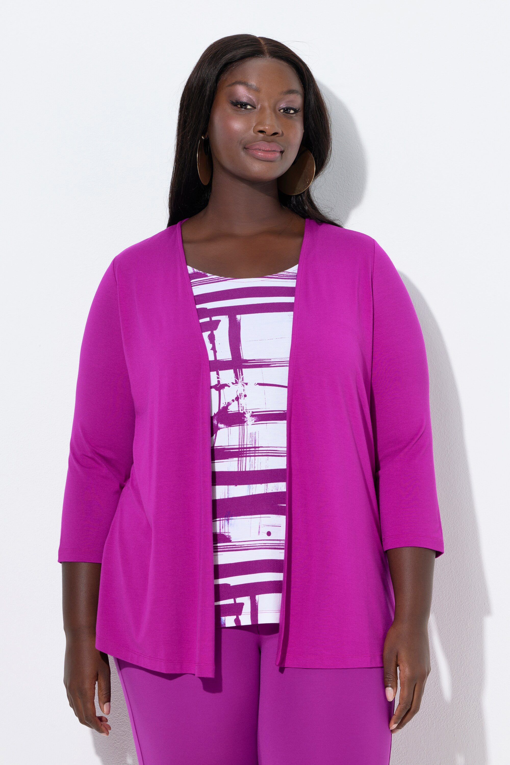 T-Shirt 2-in-1-Shirt grafisches Design Rundhals 3/4-Arm