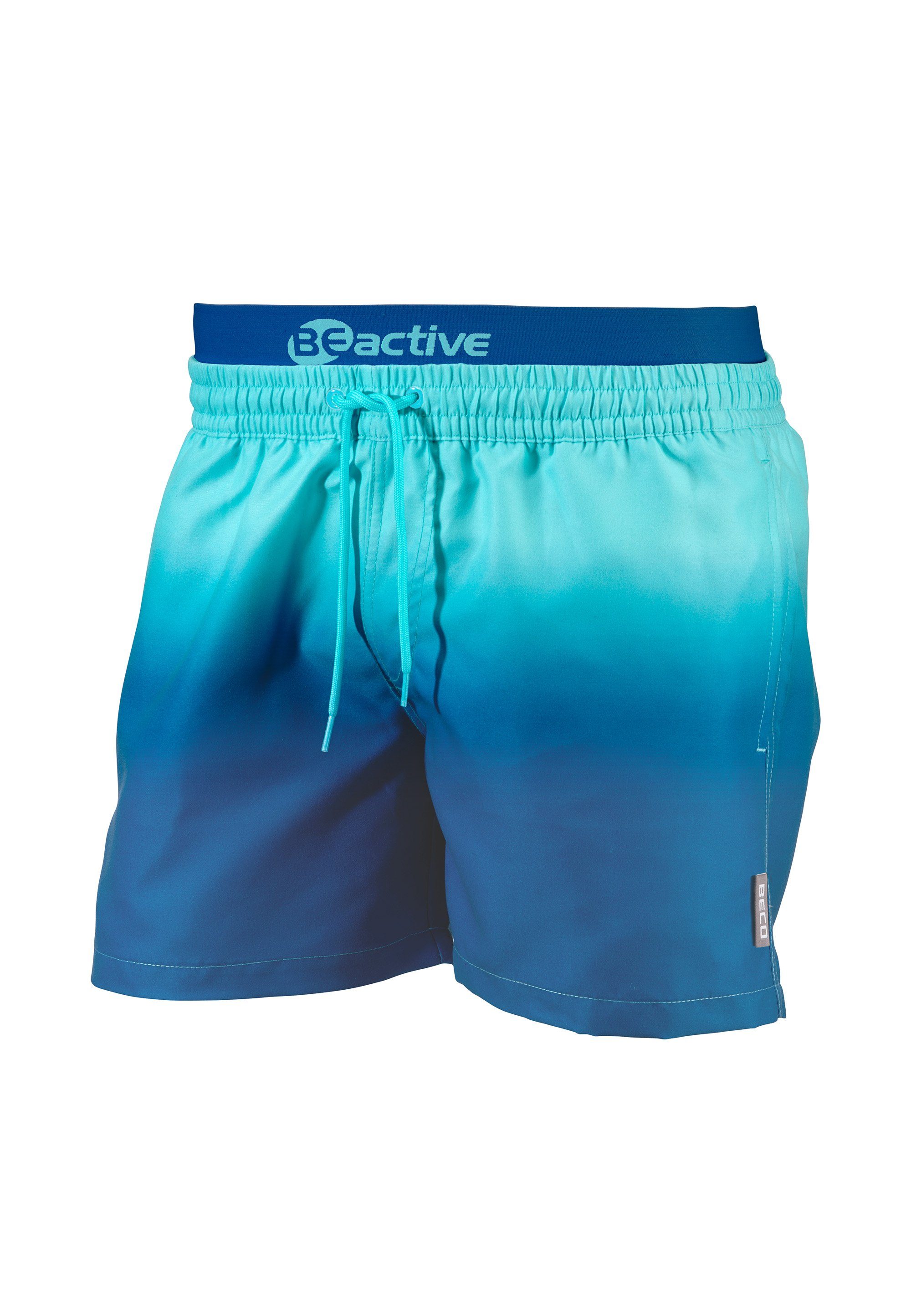 (1-St) Shorts coolem mit Swim BEactive Beermann Farbverlauf Badehose Beco dunkelblau hellblau,