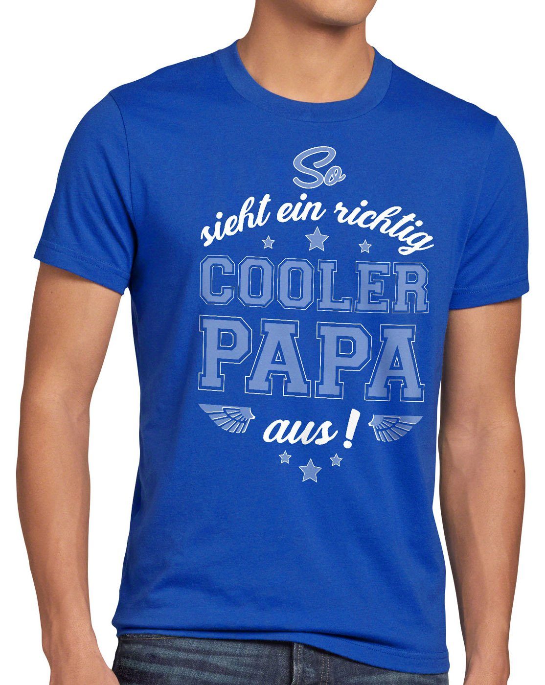 style3 Print-Shirt Herren T-Shirt Cooler Sohn Geburtstag blau Vater Vatertag Fun Spruch Dad Papa Tochter