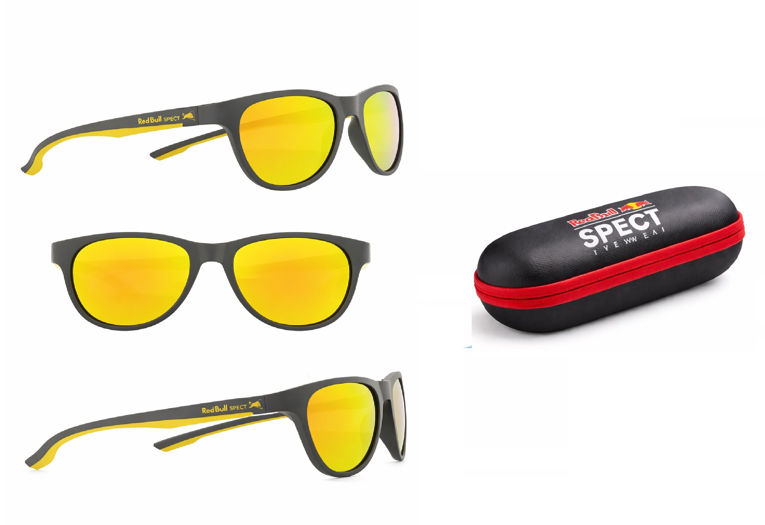 Red Bull Leggings Red Bull Sonnenbrille Sportlich Stylisch Auffällig Grau/Gelb 002P