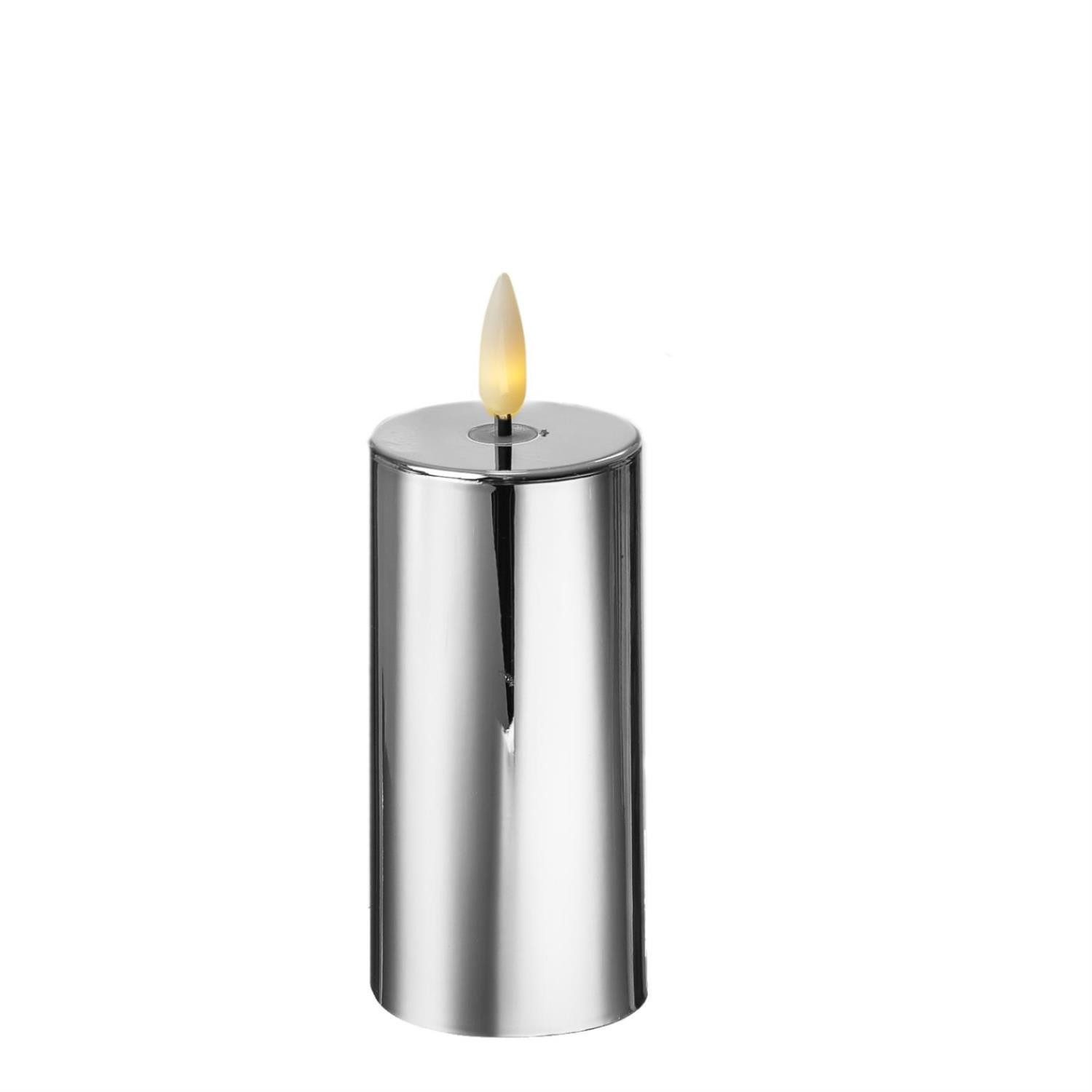 MARELIDA LED-Kerze silber glänzend festliche Kunststoff günstig online kaufen