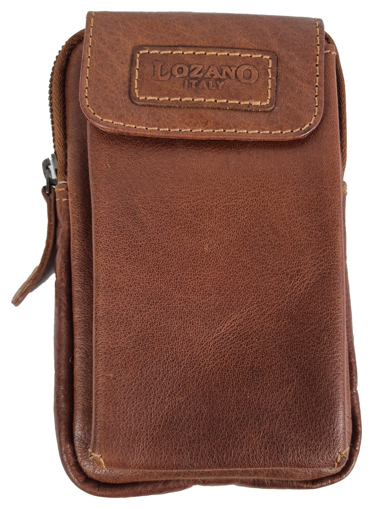 Einkaufszauber Handytasche Echt Leder Handy Smartphone Gürteltasche Großformat, Echtes Büffelleder