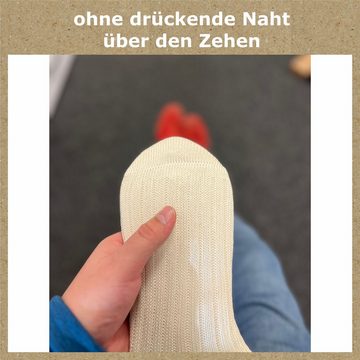 GAWILO Komfortsocken "Natur" aus 100% reiner, naturbelassener Baumwolle für Damen & Herren (6 Paar) Etwas gröber gestrickt für extra Tragekomfort & angenehmes Hautgefühl