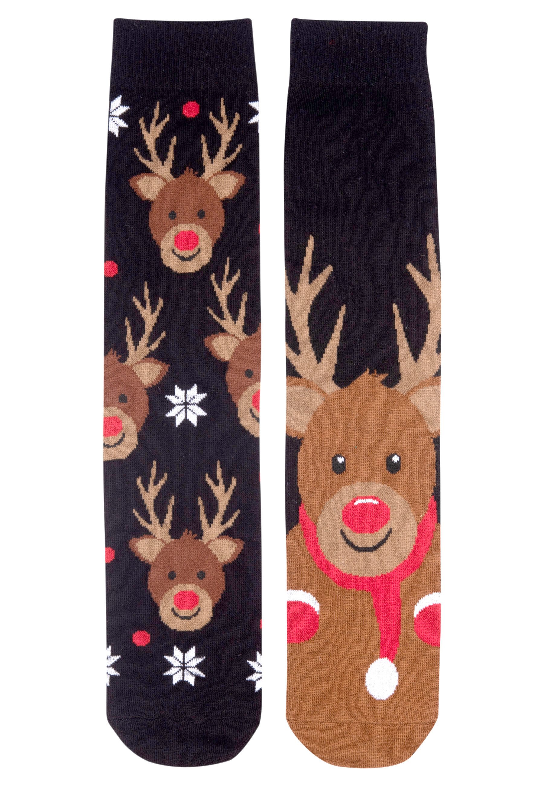 Socken Rentier Winter Weihnachtssocken (2er Pack)