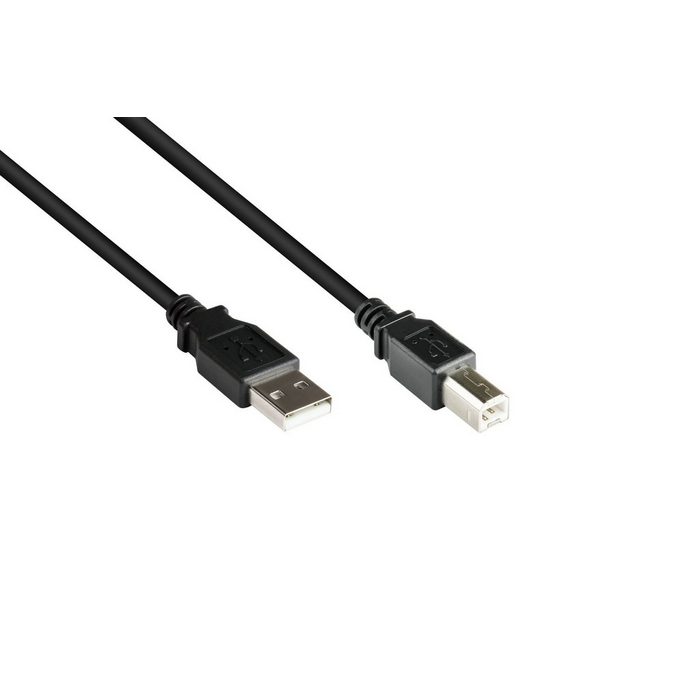GOOD CONNECTIONS Anschlusskabel USB 2.0 Stecker A an Stecker B schwarz 1 8m USB-Kabel (1.8 cm)