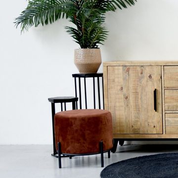 RINGO-Living Stuhl Hocker Healani in Rostfarbig aus Velours 410x460mm, Möbel