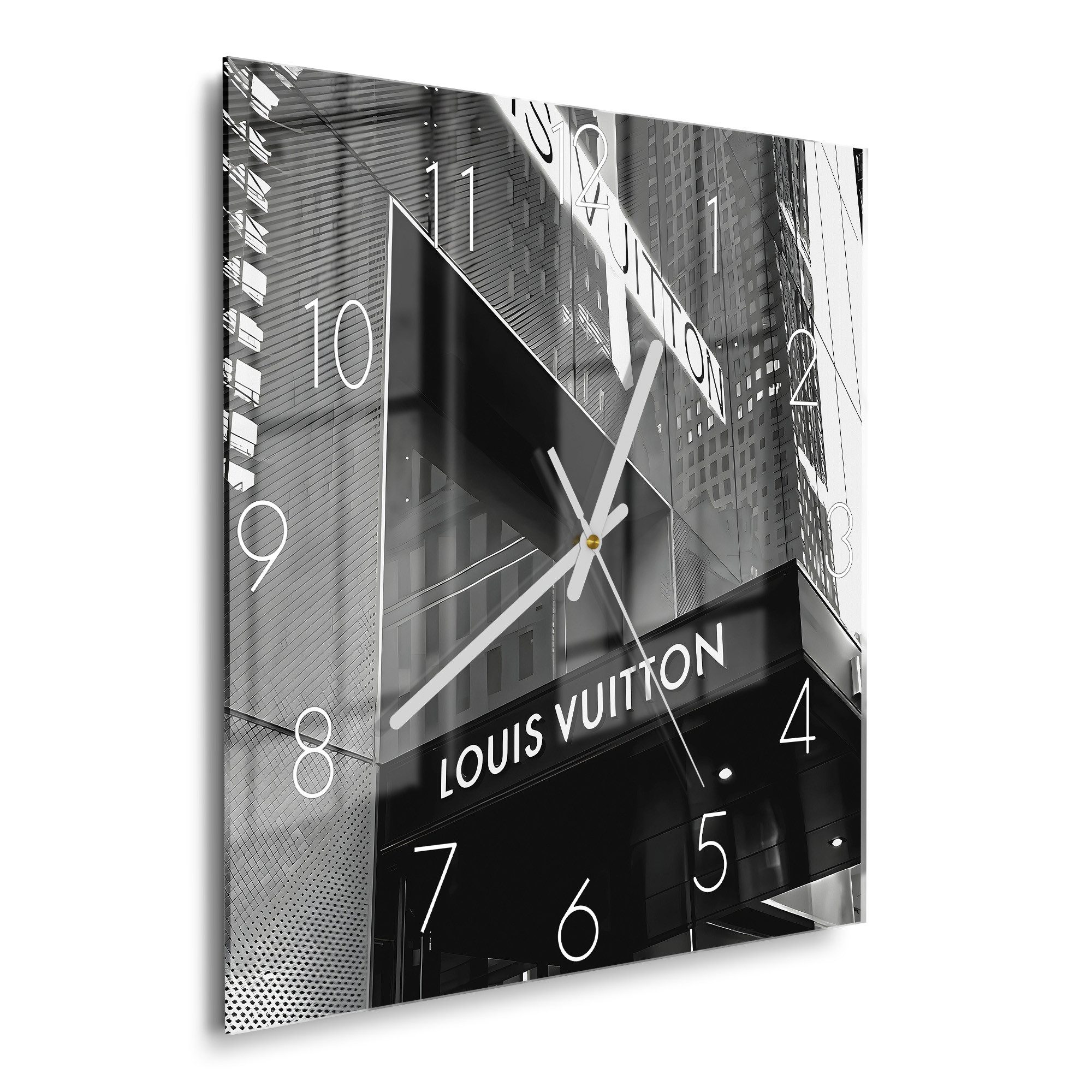 DEQOART Wanduhr 'Urbaner Glanz' (Glas Glasuhr modern Wand Uhr Design Küchen günstig online kaufen