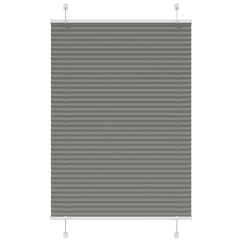 Gardine 100 x 100 cm Plissee Anthrazit 100x100 cm Stoffbreite 99,4 cm Polyeste