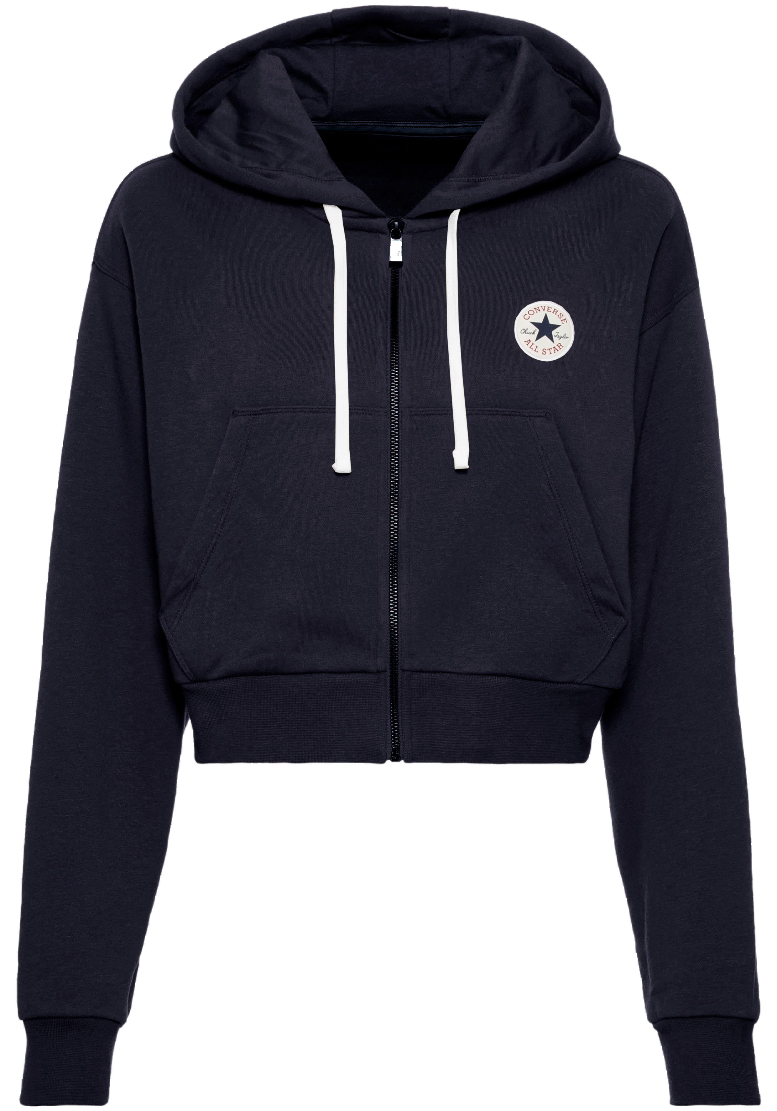 Converse Sweatjacke WOMEN'S CONVERSE RETRO FULL-ZIP HOODIE (1-tlg) cropped günstig online kaufen