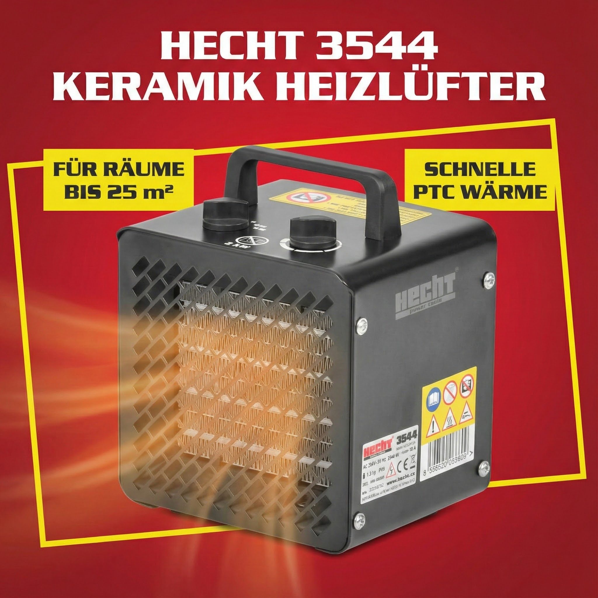 Hecht Keramikheizlüfter 3544 Elektro Heizer, Heizstrahler 2in1 Ventilator, günstig online kaufen