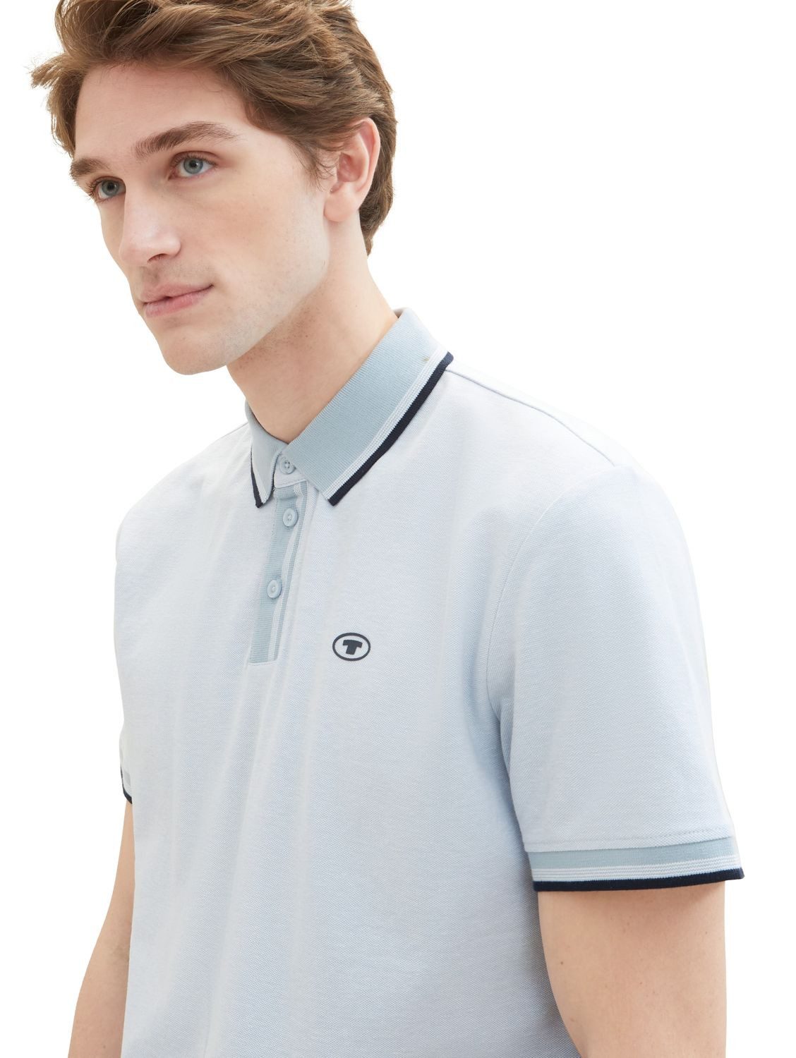 TOM TAILOR Poloshirt DETAILED COLLAR (1-tlg) mit Stretch
