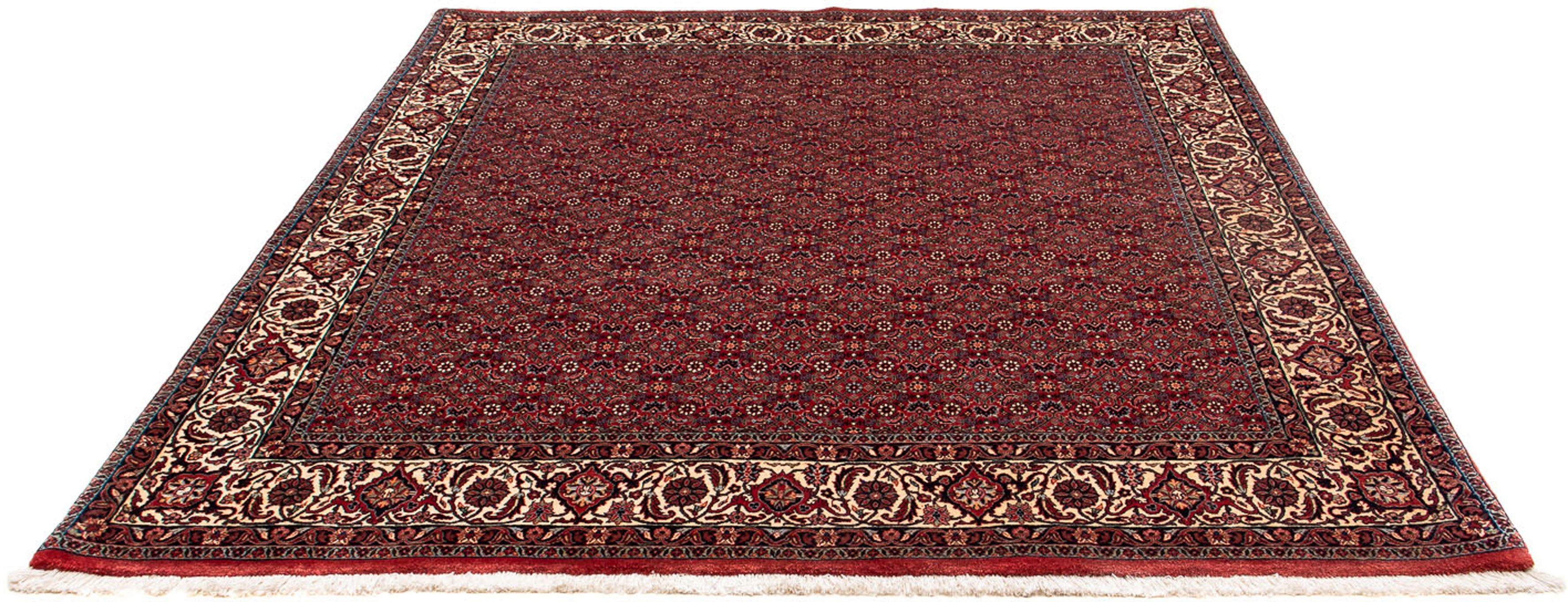 Orientteppich Perser - Bidjar quadratisch - 212 x 205 cm - dunkelrot, morgenland, quadratisch, Höhe: 15 mm, Wohnzimmer, Handgeknüpft, Einzelstück mit Zertifikat