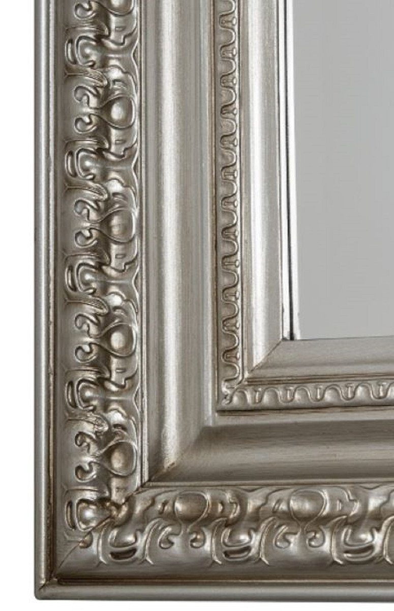 62 Silber Barockstil cm H. Handgefertigter Wandspiegel x Casa im Spiegel Padrino - Barock 82 Barockspiegel