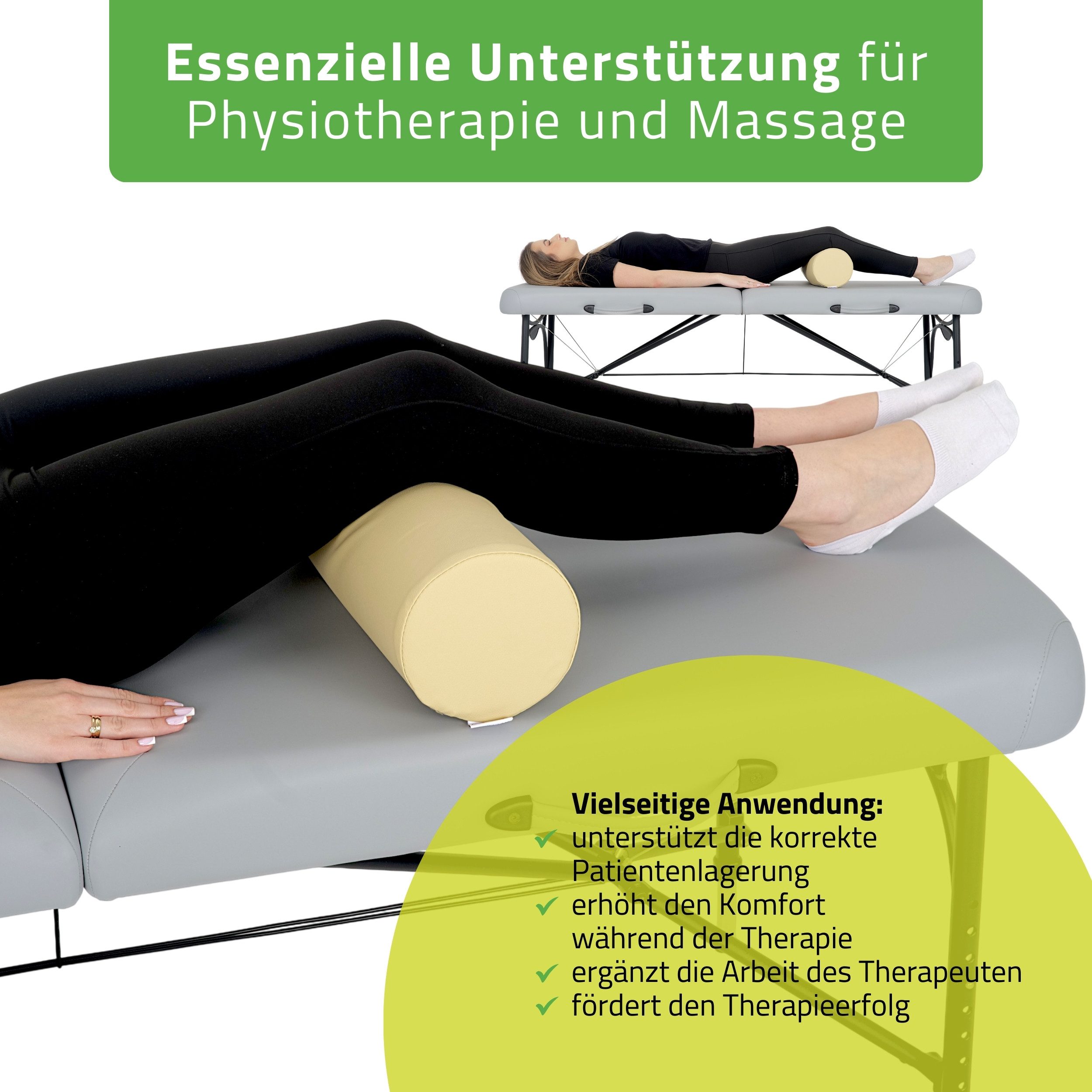 Habys Massageliege Vollrolle Knierolle Lagerungsrolle für Behandlungsliege 15 x 60cm Yoga