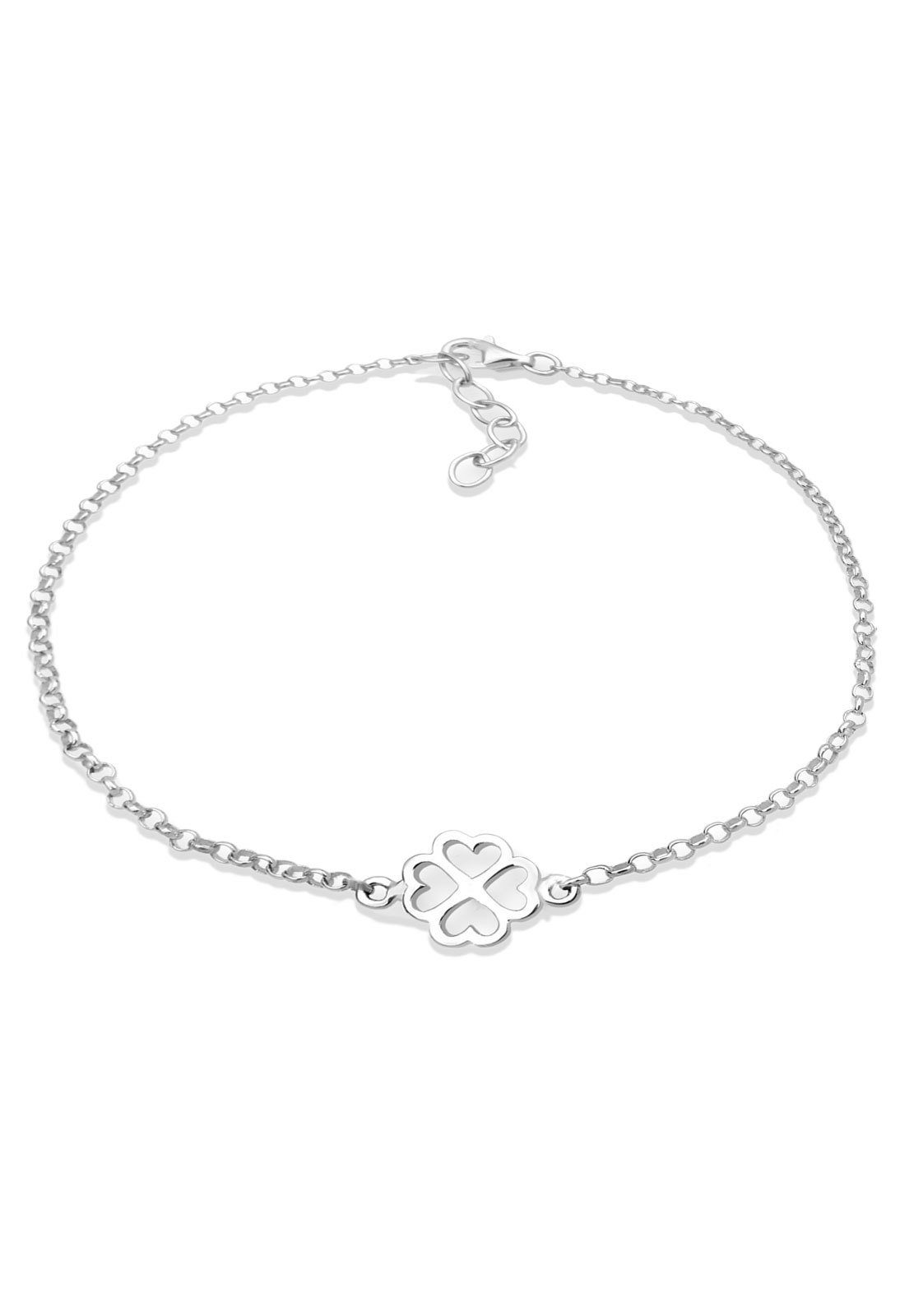 Armband 925 Sterling Elli Silber, Kleeblatt Kleeblatt Glücksbringer