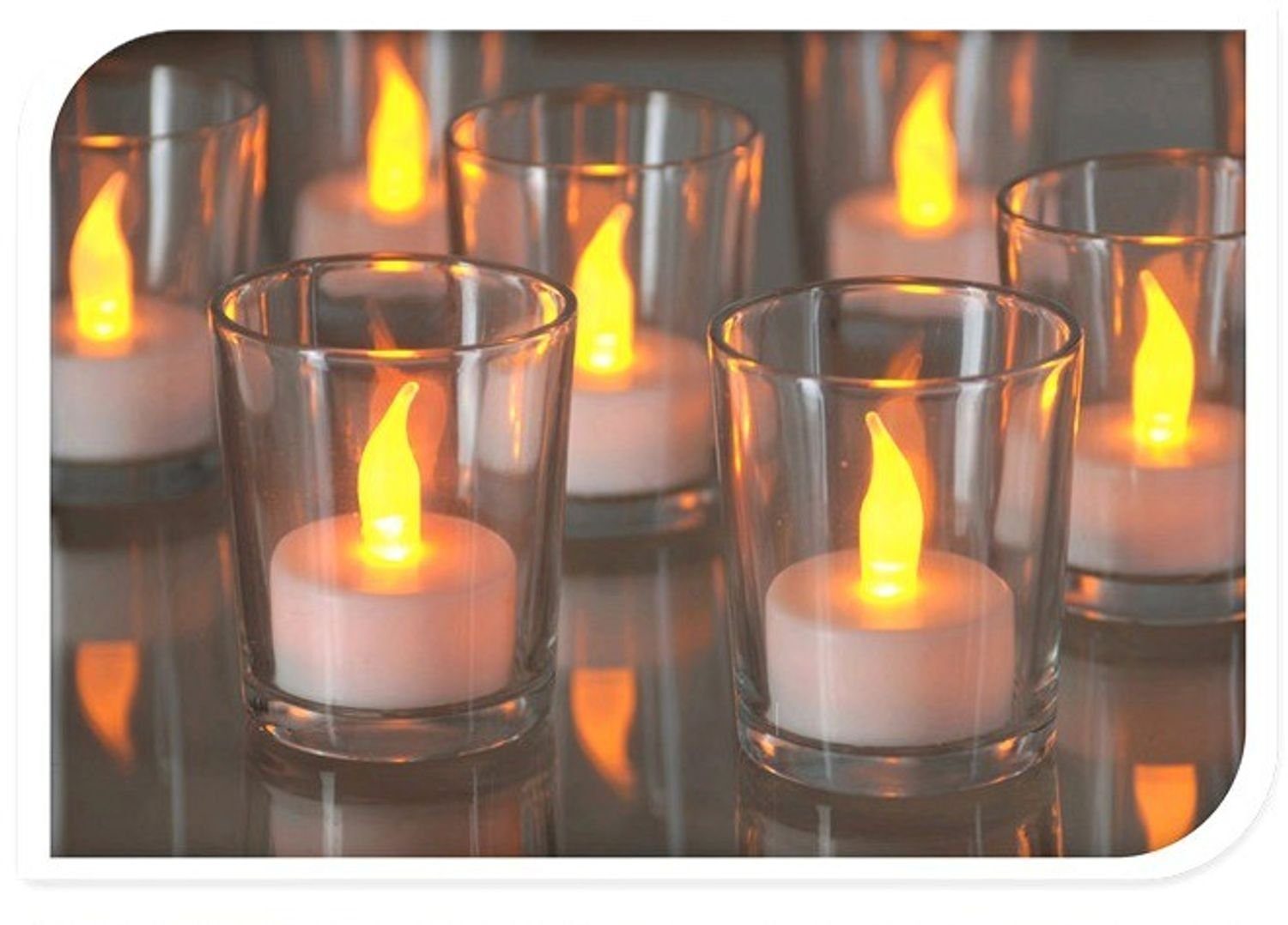 BURI Kugelleuchte LED Teelichter 2er Set Kerzen Tisch Dekoration