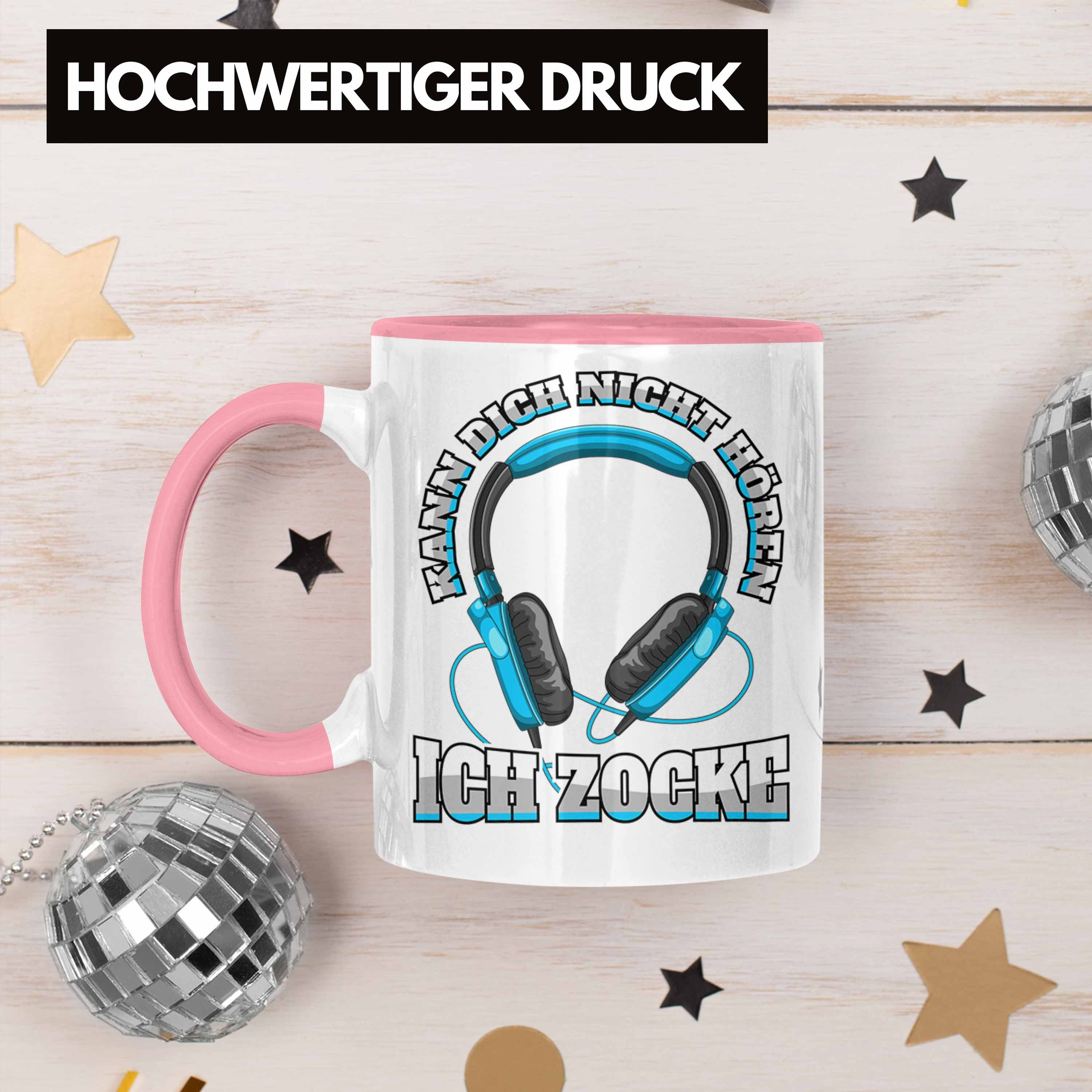 Männer Gaming PC Spruch Geschenk Mitbringsel Kinder Jungen Zocker Zubehör Lustig - Zocken Tasse Tasse Gamer Tassen Geschenkideen Trendation Trendation Rosa