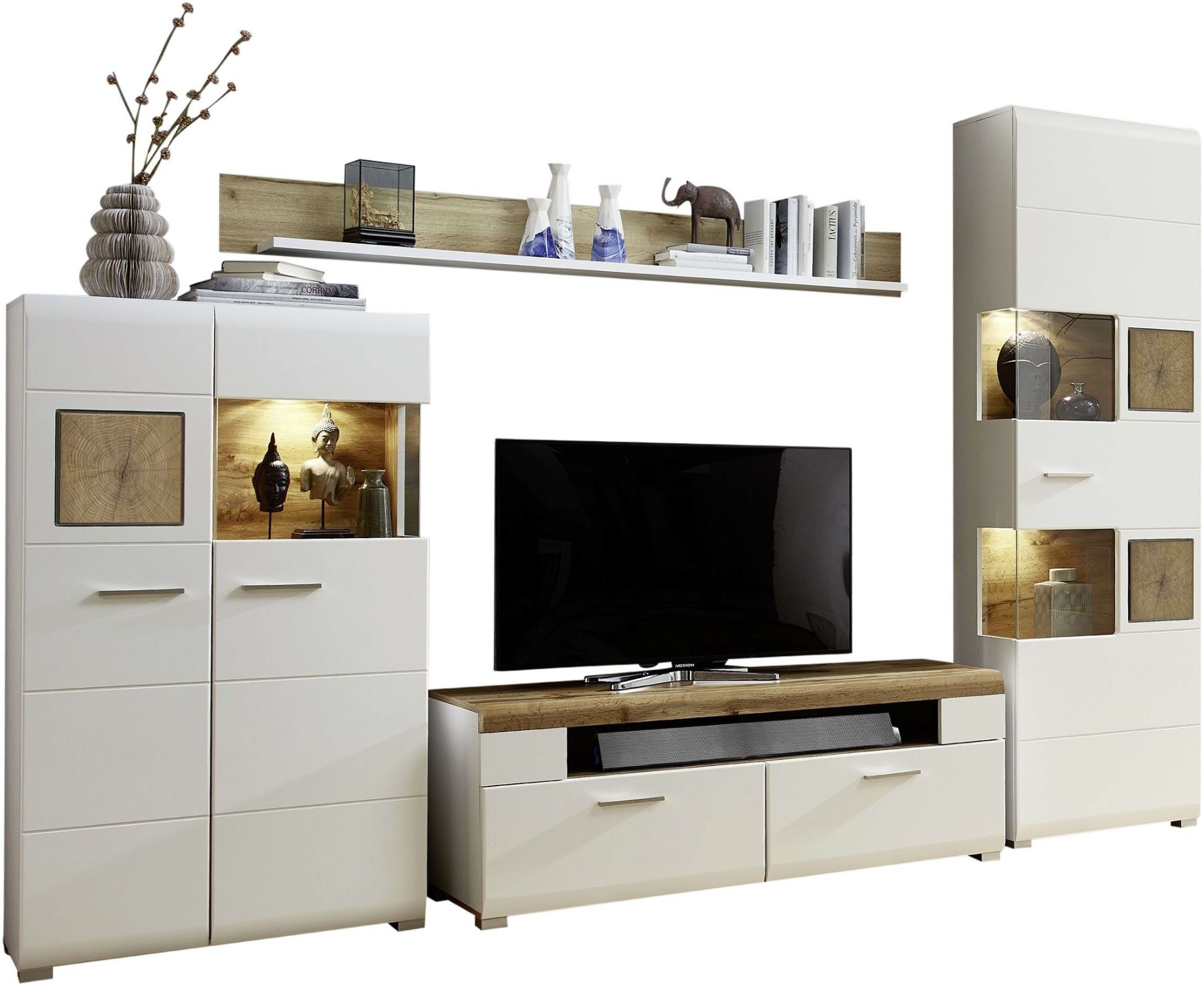 Innostyle Wohnwand FUN PLUS, (4-St), inkl. LED-Beleuchtung günstig online kaufen