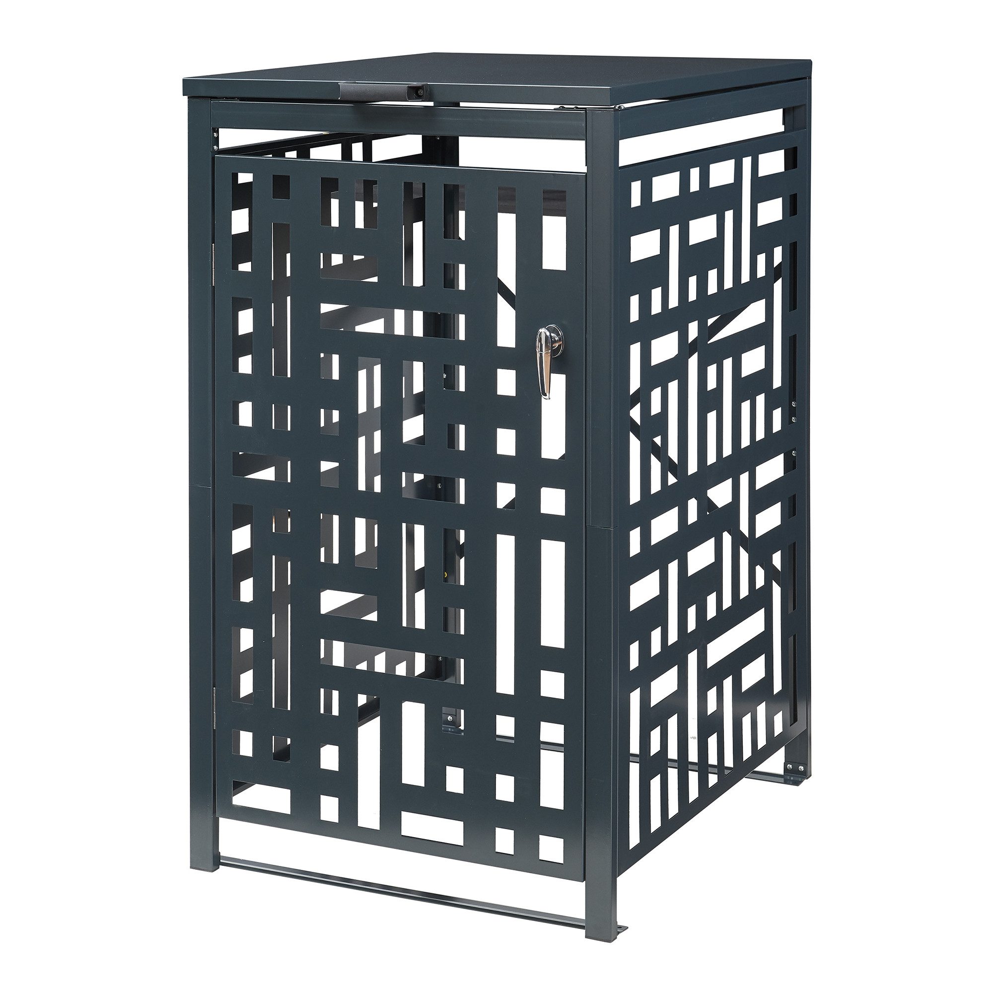 en.casa Mülltonnenbox, »Bernalda« für 1 Tonne 116 x 68 x 80 cm verzinkter Stahl Anthrazit