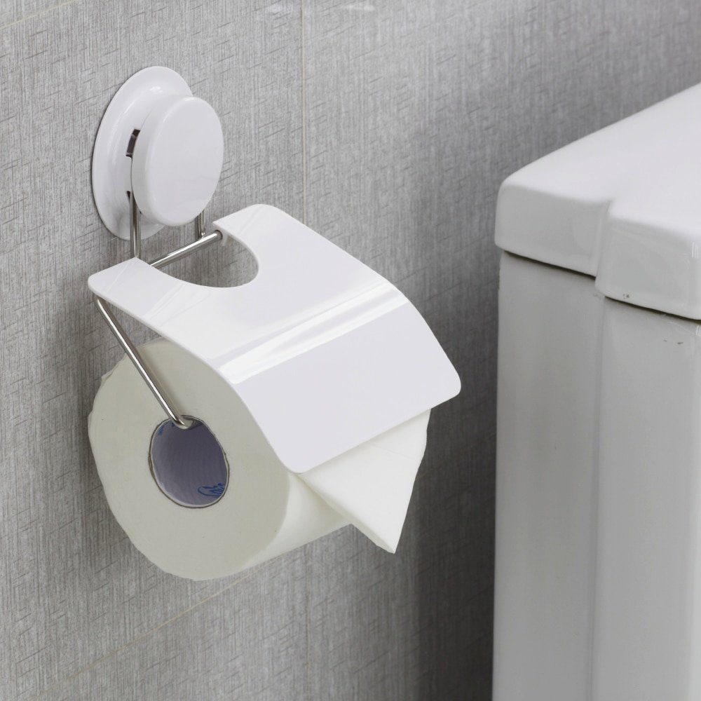 mit Chrom-Toilettenpapierhalter Saugnäpfen, kein Toilettenpapierhalter Bohren erforderlich, Haiaveng Kein Bohren
