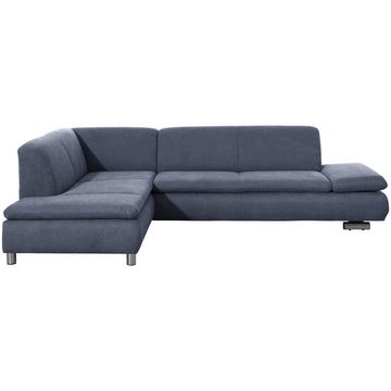 Max Winzer® Ecksofa Terrence Ecksofa links mit Sofa 2,5-Sitzer rechts Flachgewebe blau, 1 Stück, Made in Germany