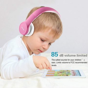 hisonic Integrierte Lautstärkebegrenzung auf 85dB Kinder-Kopfhörer (Perfekte Größe und Form, kombiniert mit weichen, bequemen Ohrenpads, machen sie zu einem unverzichtbaren, mit Kabellose Verbindung und Ohrenschonende Lautstärke in Perfektion)