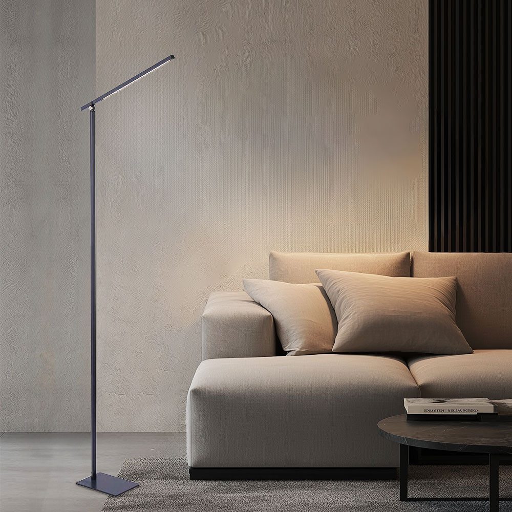 NOWA LED Stehlampe, LED-Leuchtmittel fest verbaut, Warmweiß, Stehlampe Stehleuchte Touchdimmer Beistelllampe anthrazit LED H 145 cm