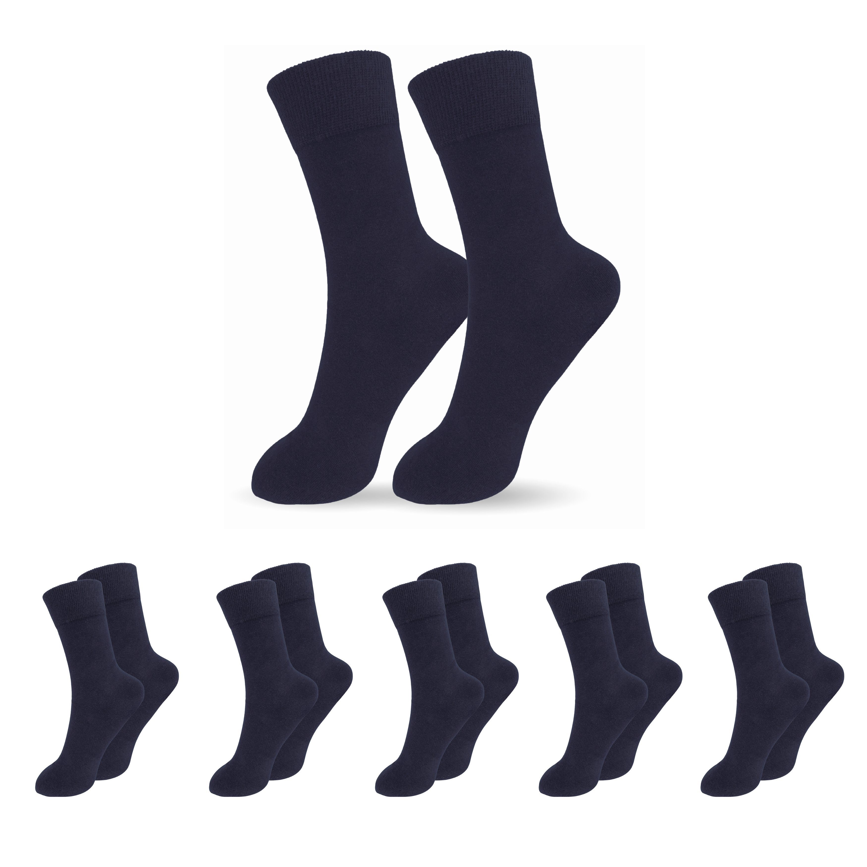 SO.I Businesssocken Herrensocken Lange Freizeit-Socken für Herren aus Baumwolle (Größen: 39-46, 5-15er Pack) Atmungsaktiver Stoff 5x Blau