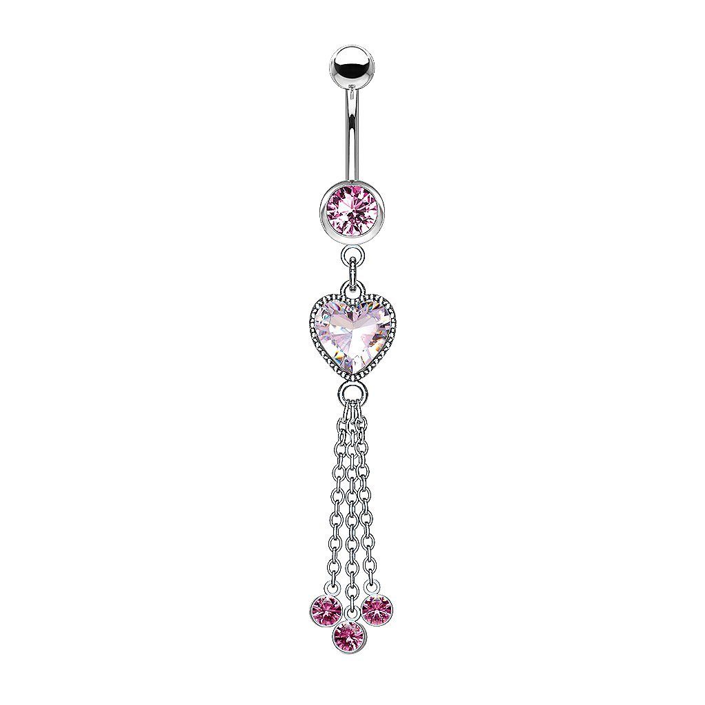 Taffstyle Bauchnabelpiercing Bauchnabelpiercing mit Kristall Herz günstig online kaufen